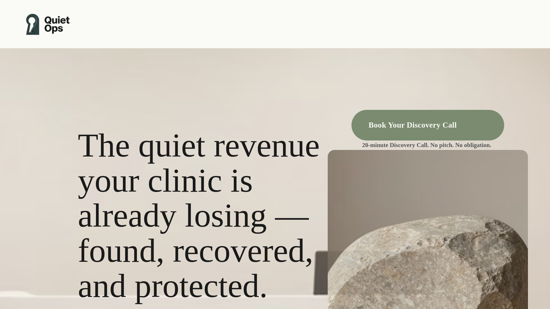 website screenshot of https://quietops.ca/