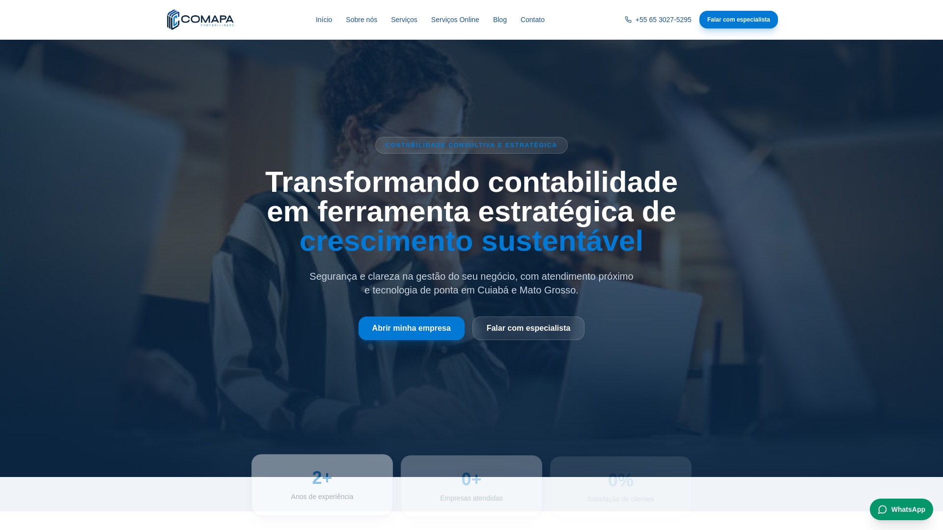website screenshot of https://comapacontabilidade.com/