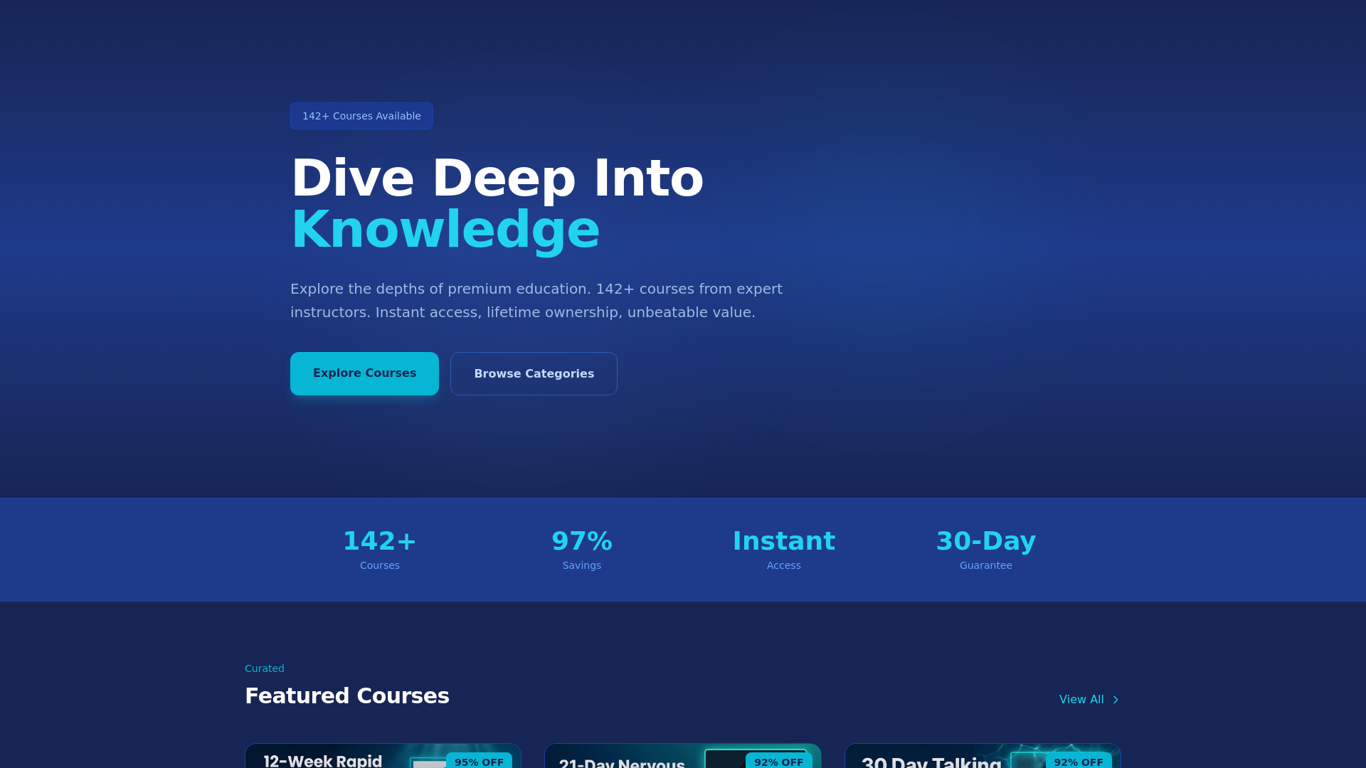 website screenshot of https://depthacademy.pages.dev/