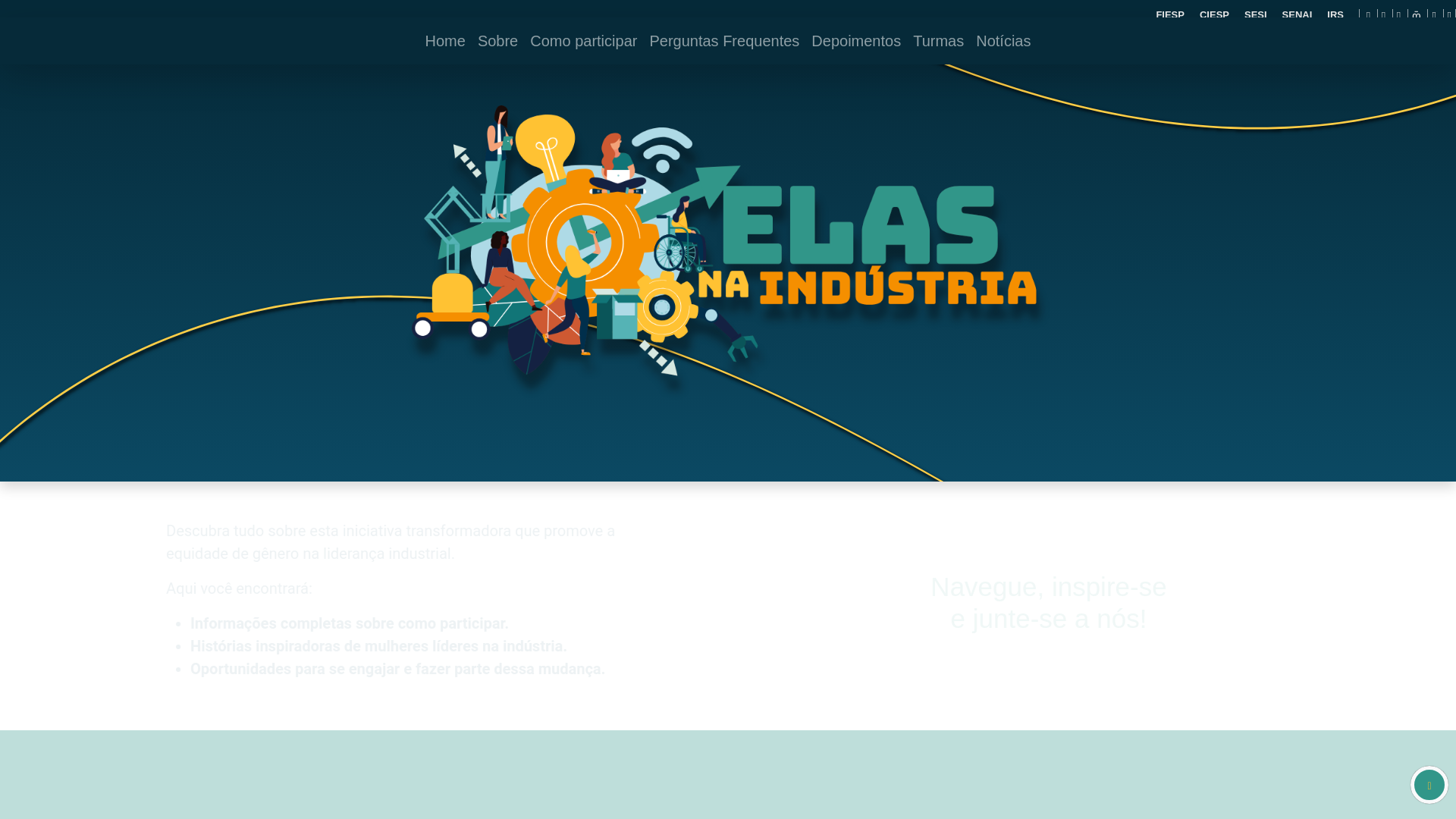 website screenshot of https://elas-na-industria-2026.pages.dev/