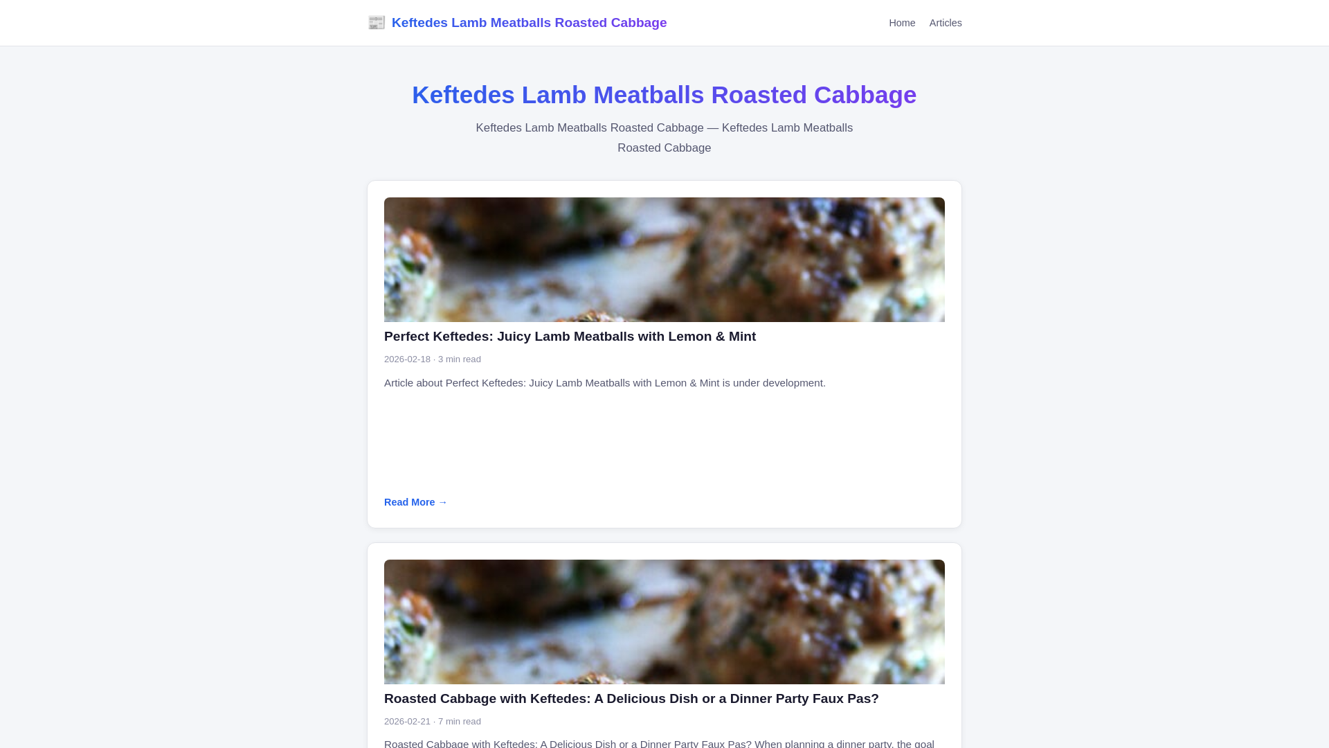 website screenshot of https://keftedes-lamb-meatballs-roasted-cabbage.pages.dev/