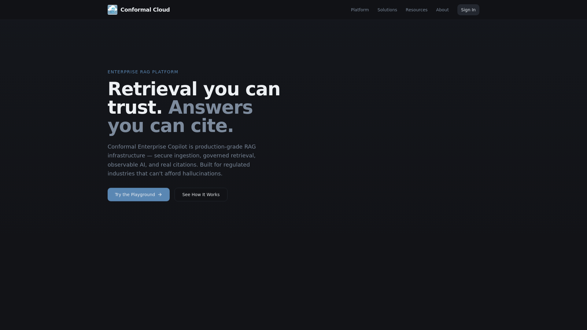 website screenshot of https://conformal-copilot.pages.dev/