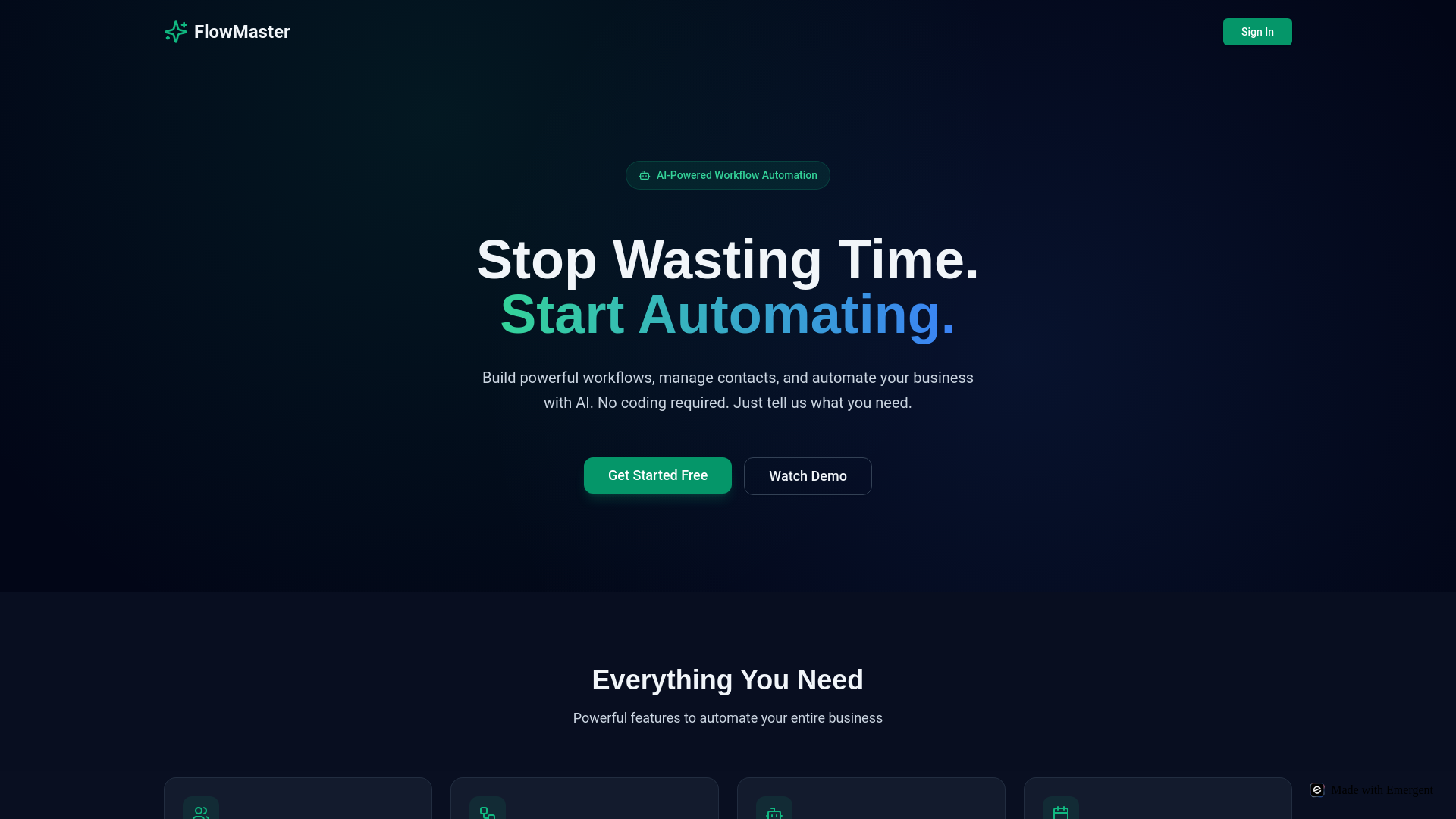 website screenshot of https://flowsmaster.app