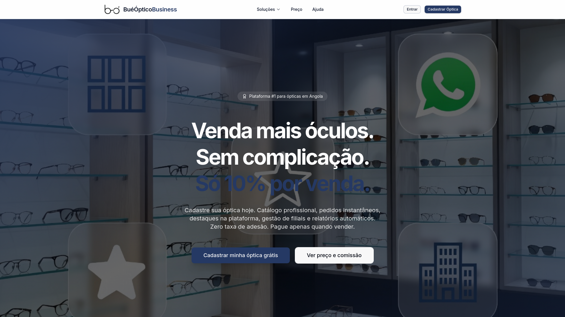 website screenshot of https://bueoptico-business-demo.pages.dev/