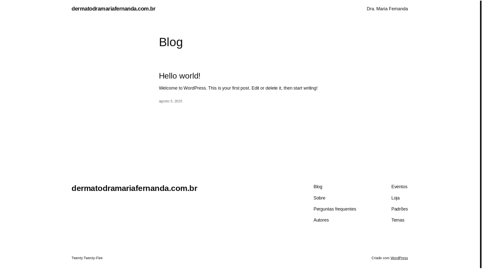 website screenshot of https://dermatodramariafernanda.com.br/