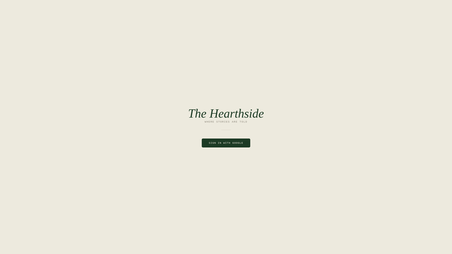 website screenshot of https://thehearthside.app