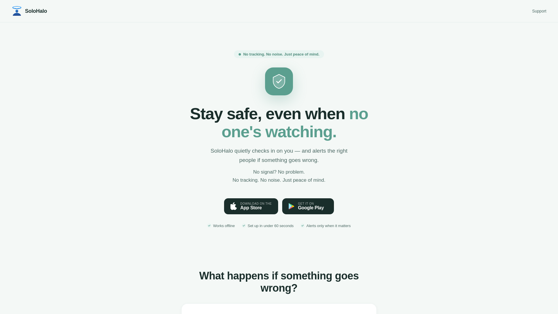 website screenshot of https://solohalo.app/