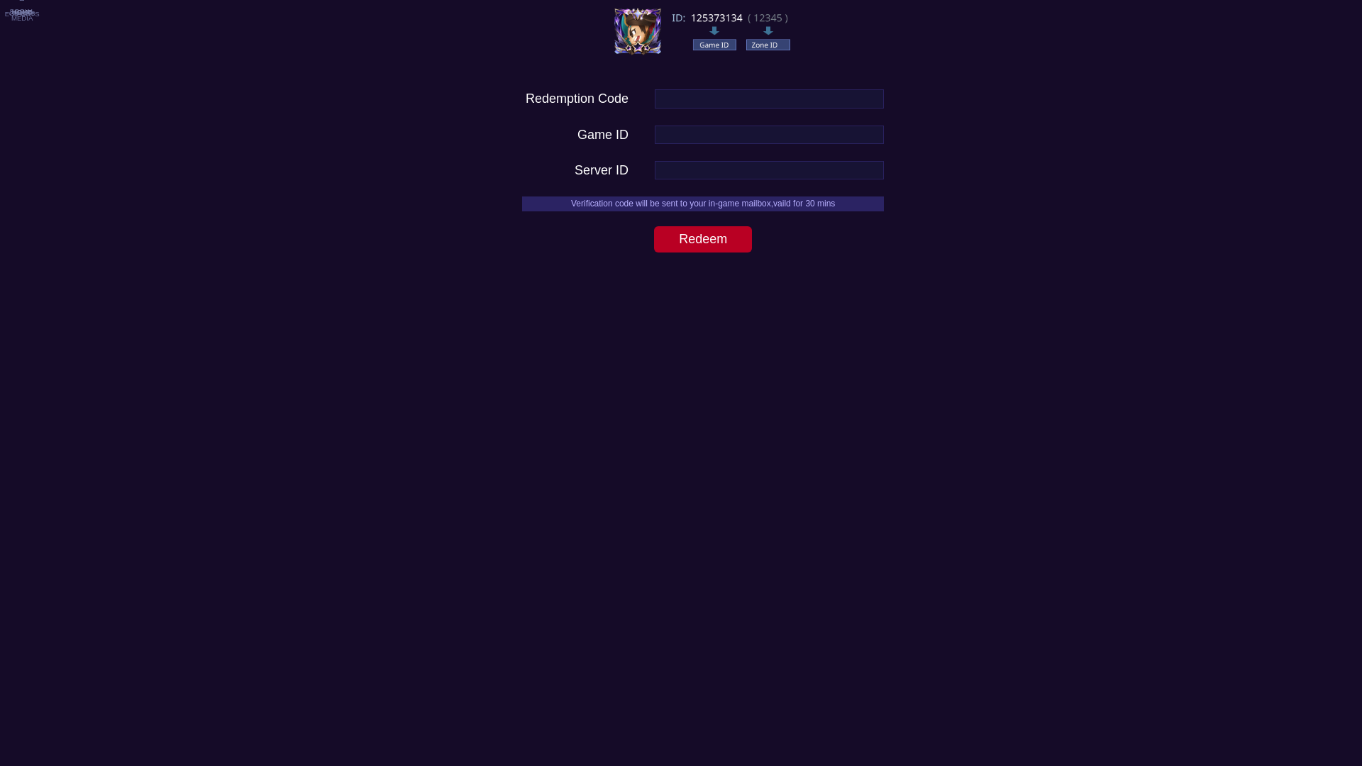 website screenshot of https://mlbbredeemcode.com