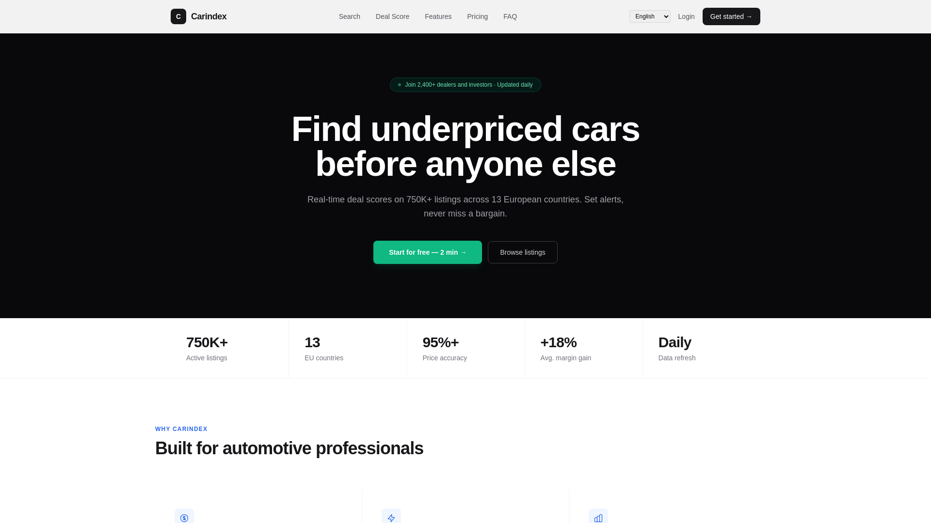 website screenshot of https://getcarindex.com/