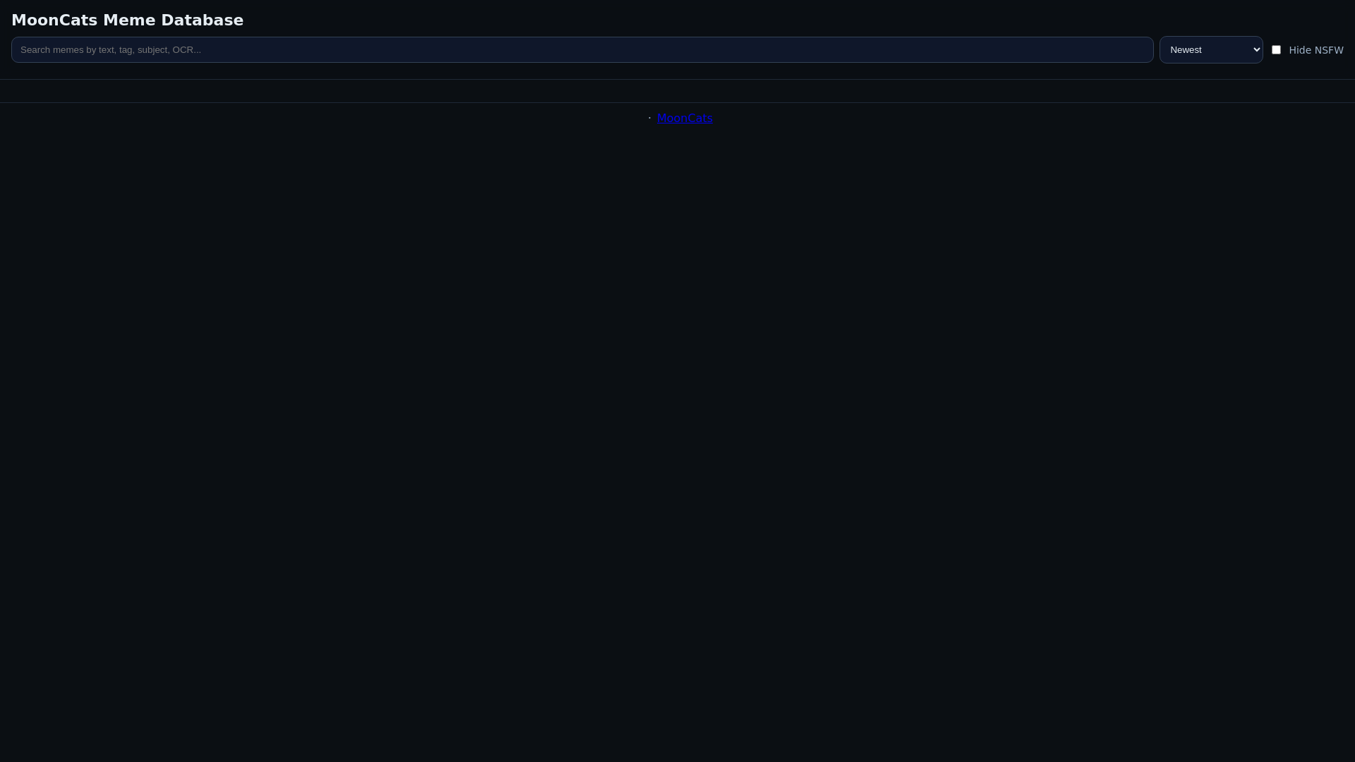 website screenshot of https://memesdb-alpha.pages.dev/