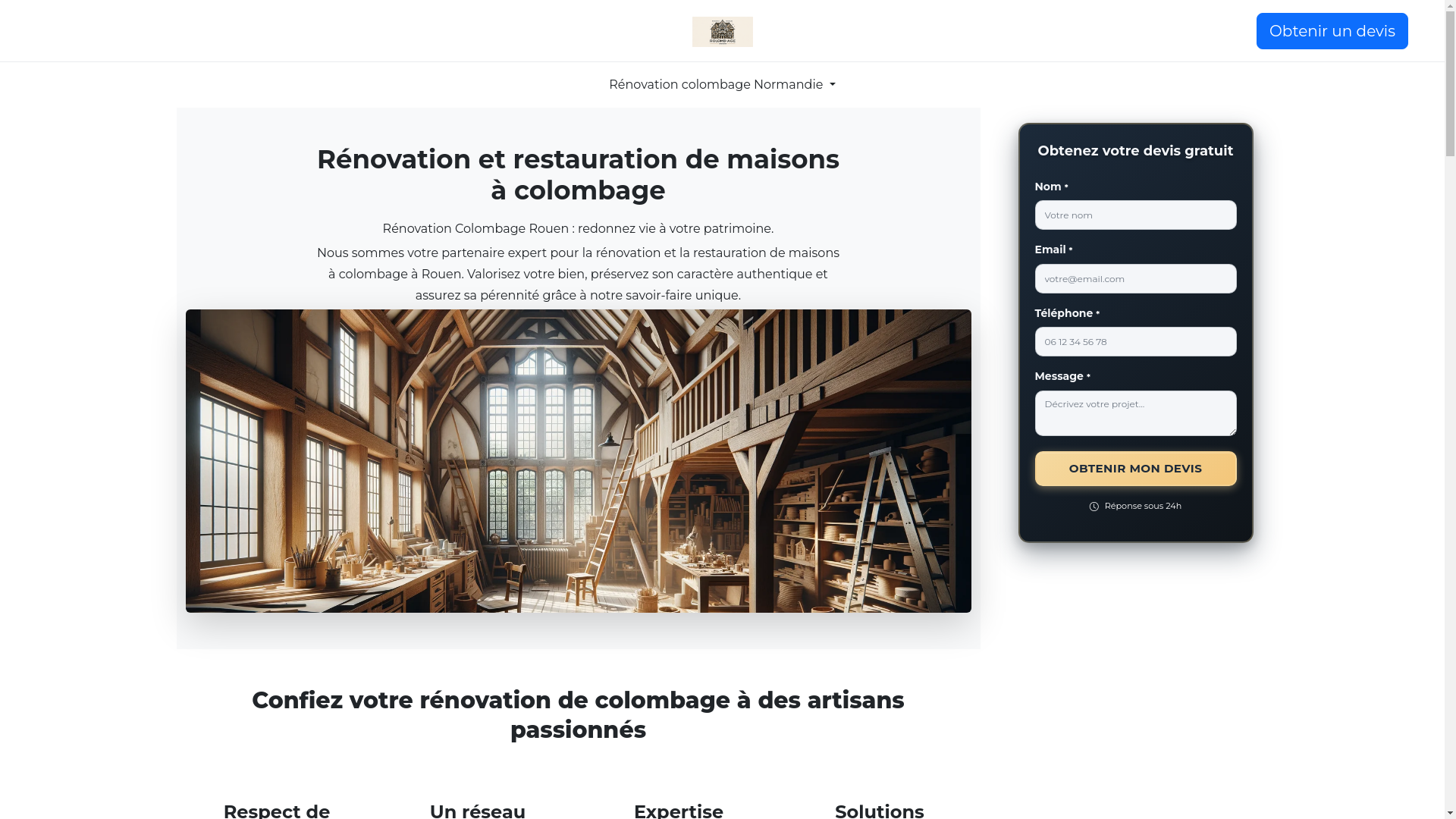 website screenshot of https://renovation-colombage-rouen-fr.pages.dev/