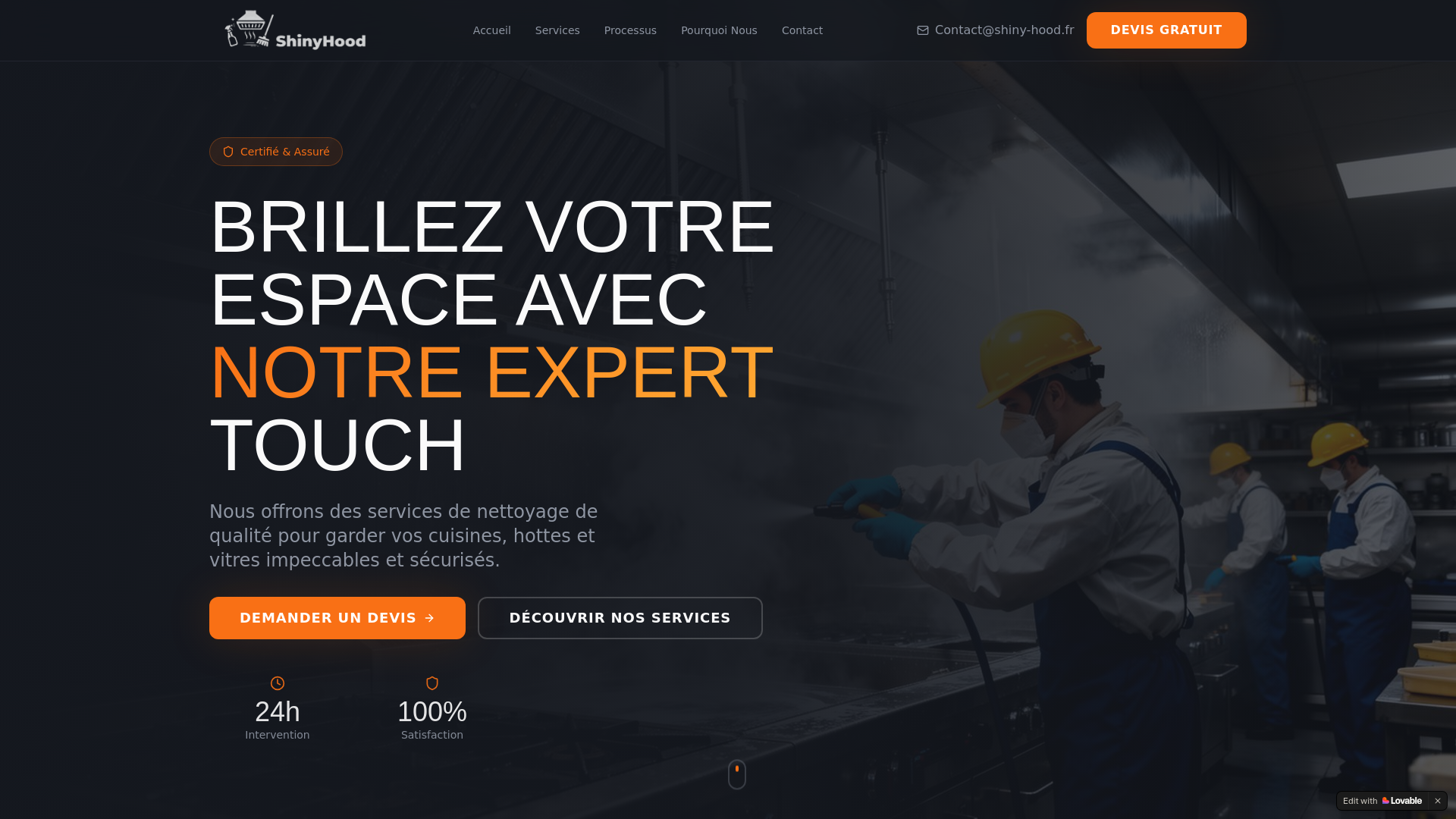 website screenshot of https://shiny-hood.fr/