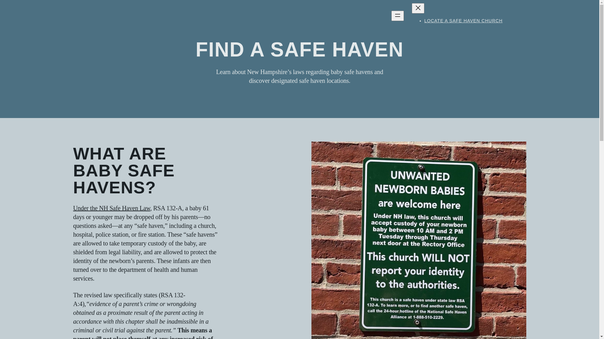 website screenshot of https://nhbabysafehavens.com/