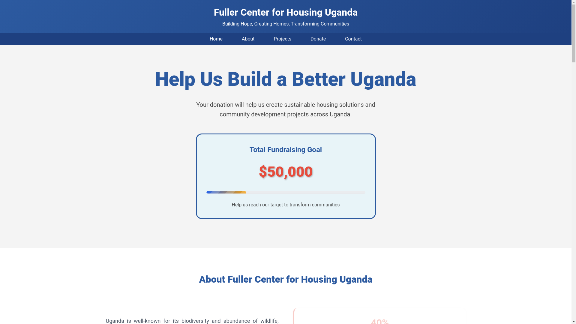 website screenshot of https://fullerprojectsug.org/