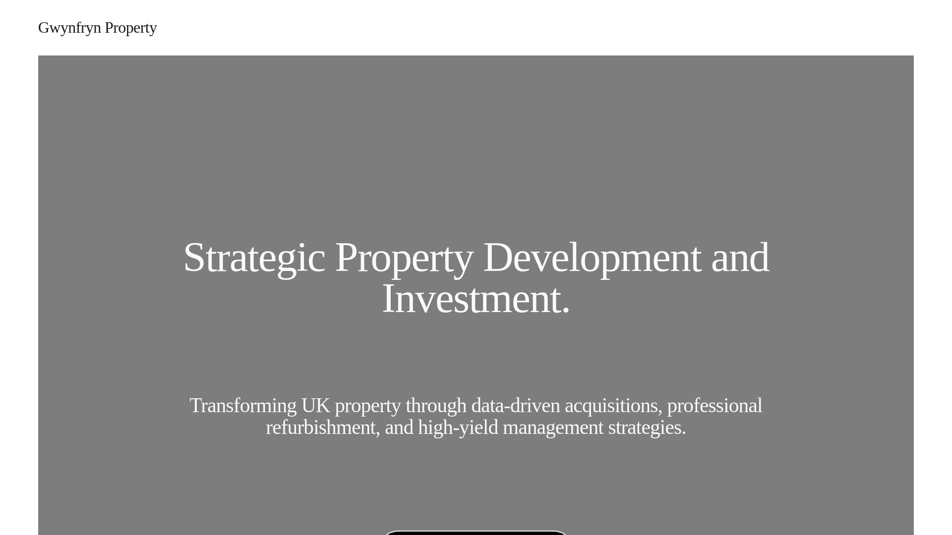website screenshot of https://gwynfrynproperty.co.uk