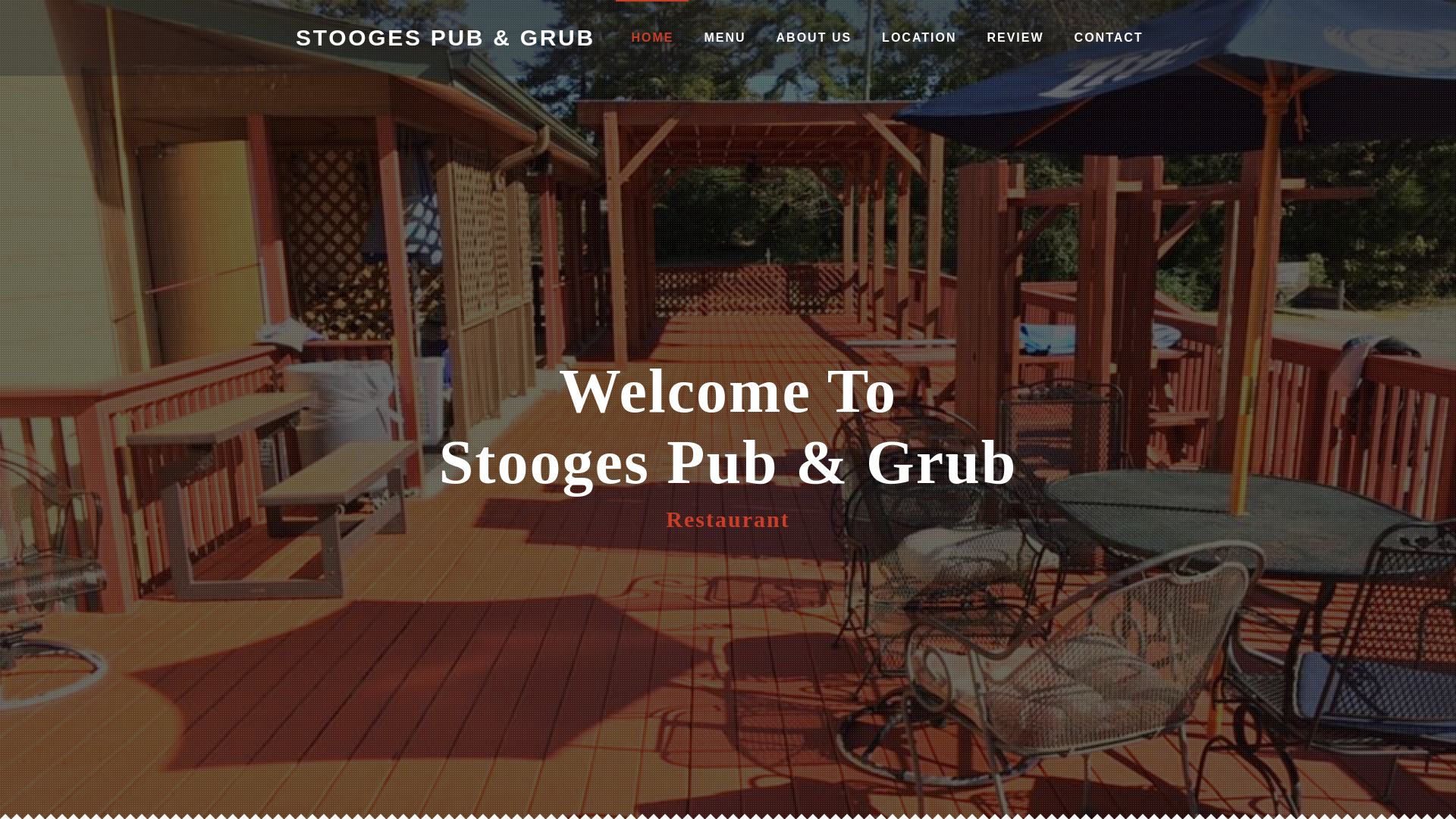website screenshot of https://stooges-pub-grub.store