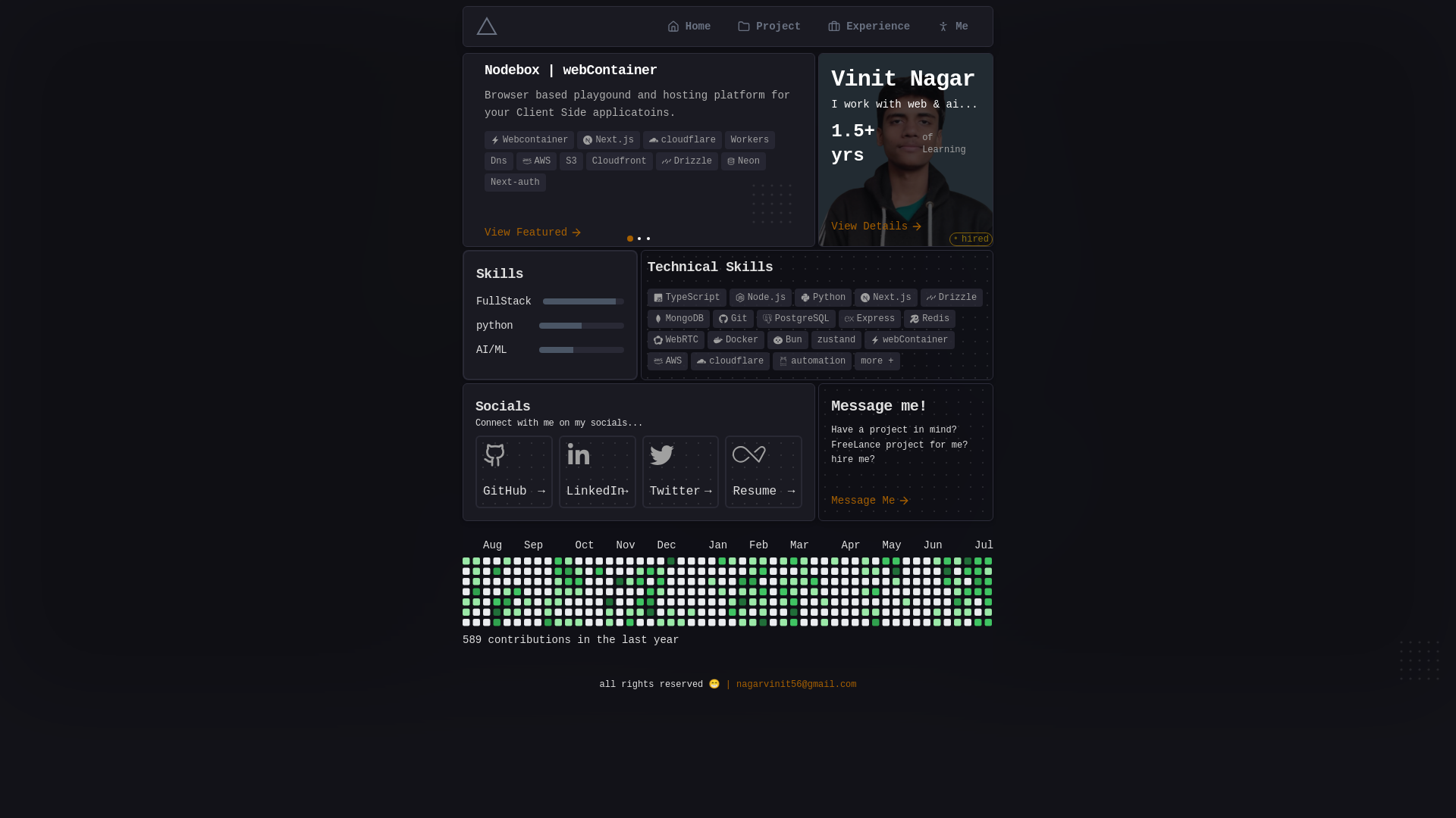 website screenshot of https://vinitngr.pages.dev/
