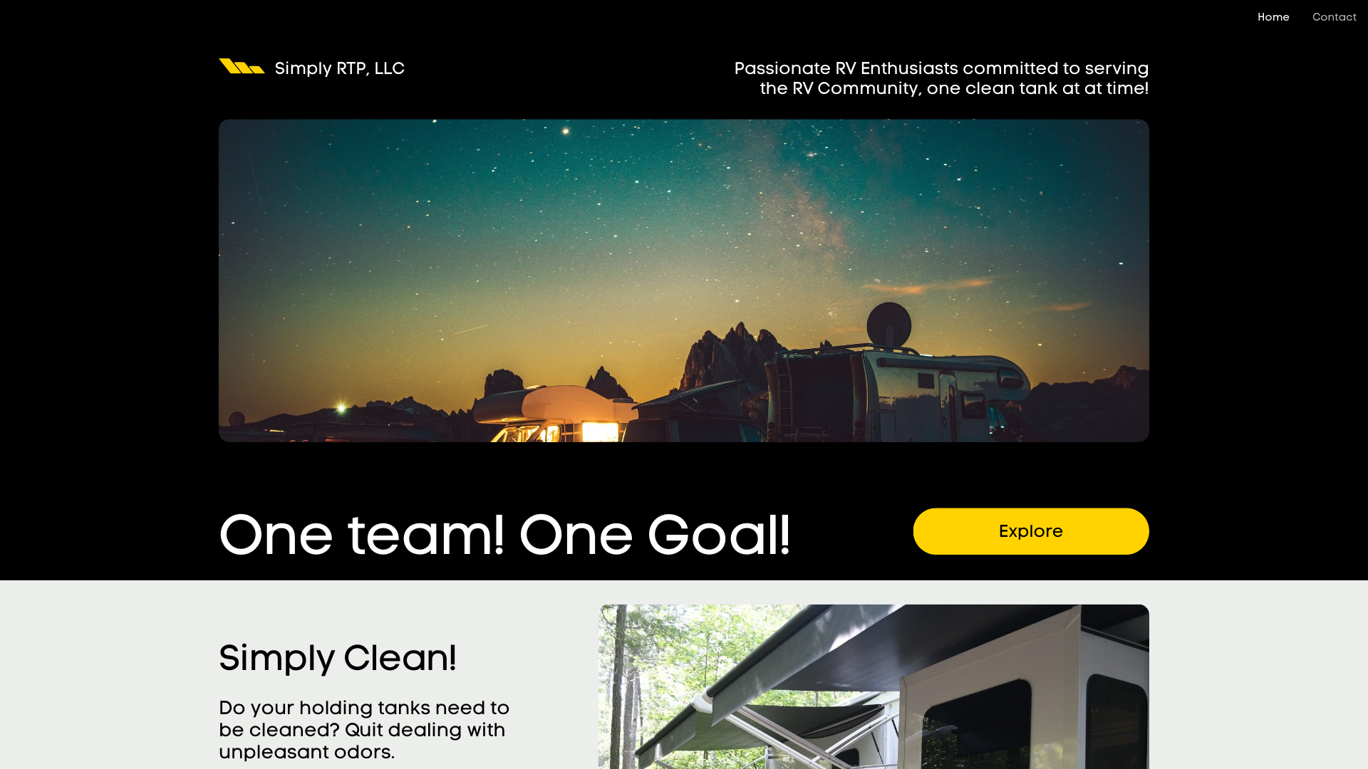 website screenshot of https://simplycleanrv.com/