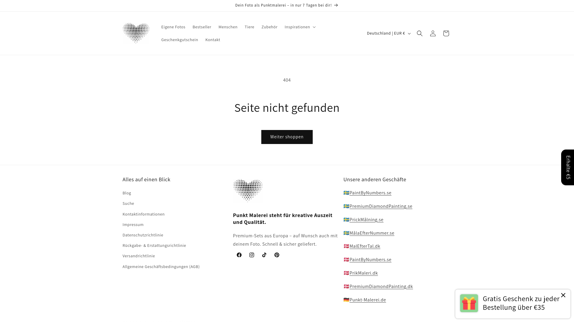 website screenshot of https://paintbydots.de/