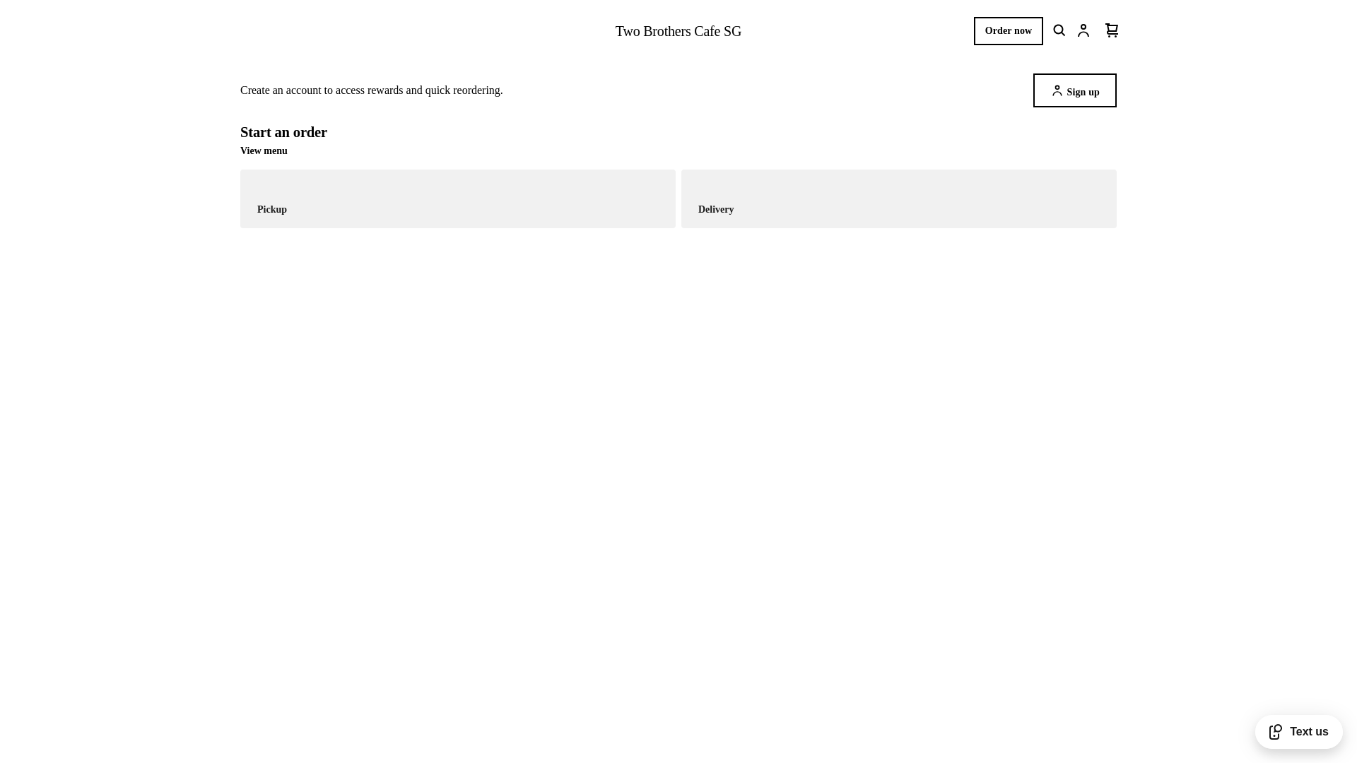 website screenshot of https://twobrotherscafesg.com/