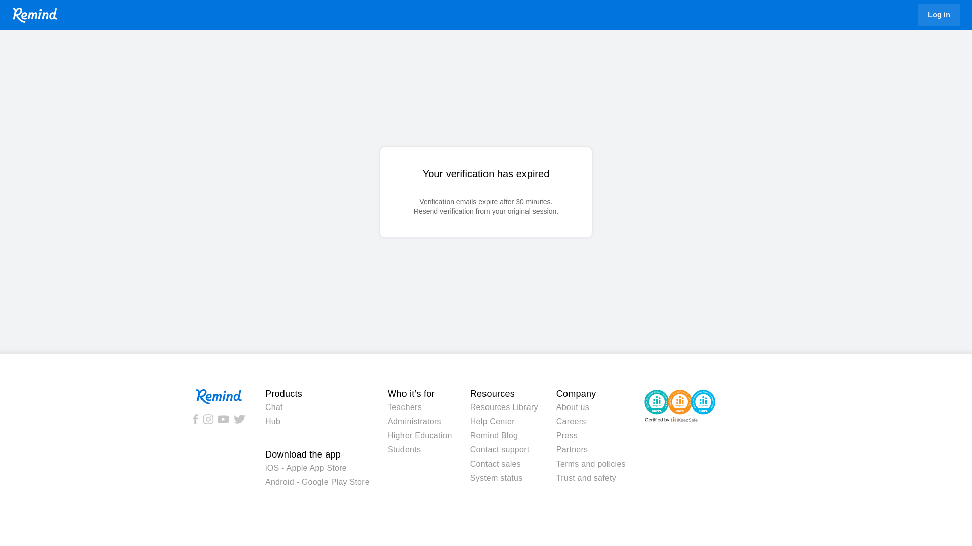 website screenshot of https://nam12.safelinks.protection.outlook.com/?url=https%3A%2F%2Fwww.remind.com%2Fsession%2Fconfirmed%3Flink_token%3D9deca3b5-36ad-41a6-a222-ed60b2c86231&data=05%7C02%7CVKelly%40ymcasc.org%7C4003f07b866a41653e1c08ddcf92f2ea%7C27a1855cadb644aa960a530443cec173%7C0%7C0%7C638894952264117667%7CUnknown%7CTWFpbGZsb3d8eyJFbXB0eU1hcGkiOnRydWUsIlYiOiIwLjAuMDAwMCIsIlAiOiJXaW4zMiIsIkFOIjoiTWFpbCIsIldUIjoyfQ%3D%3D%7C0%7C%7C%7C&sdata=z4p3dM50KZByb4q56Pd%2Fwfek8B9vjhrthLsEeIc4meI%3D&reserved=0