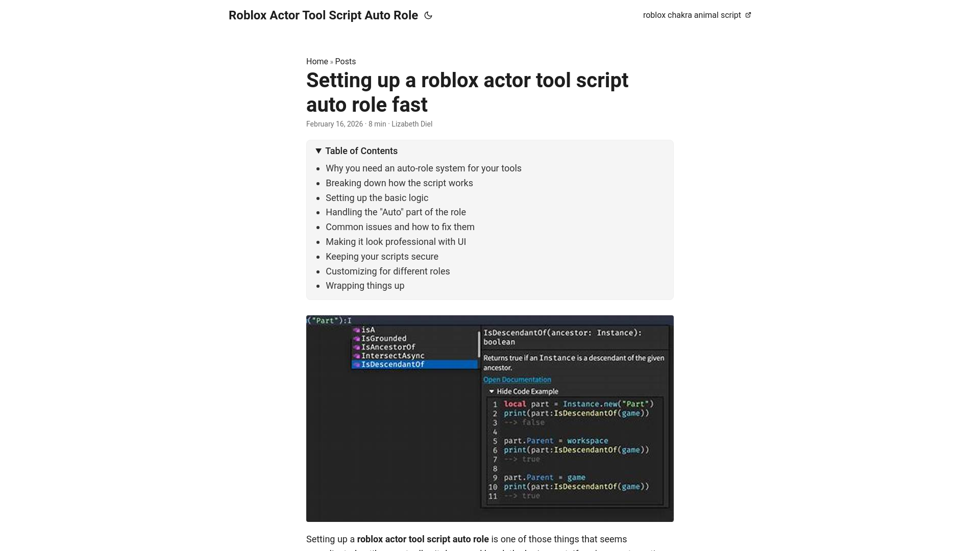 website screenshot of https://roblox-actor-tool-script-auto-role.pages.dev/
