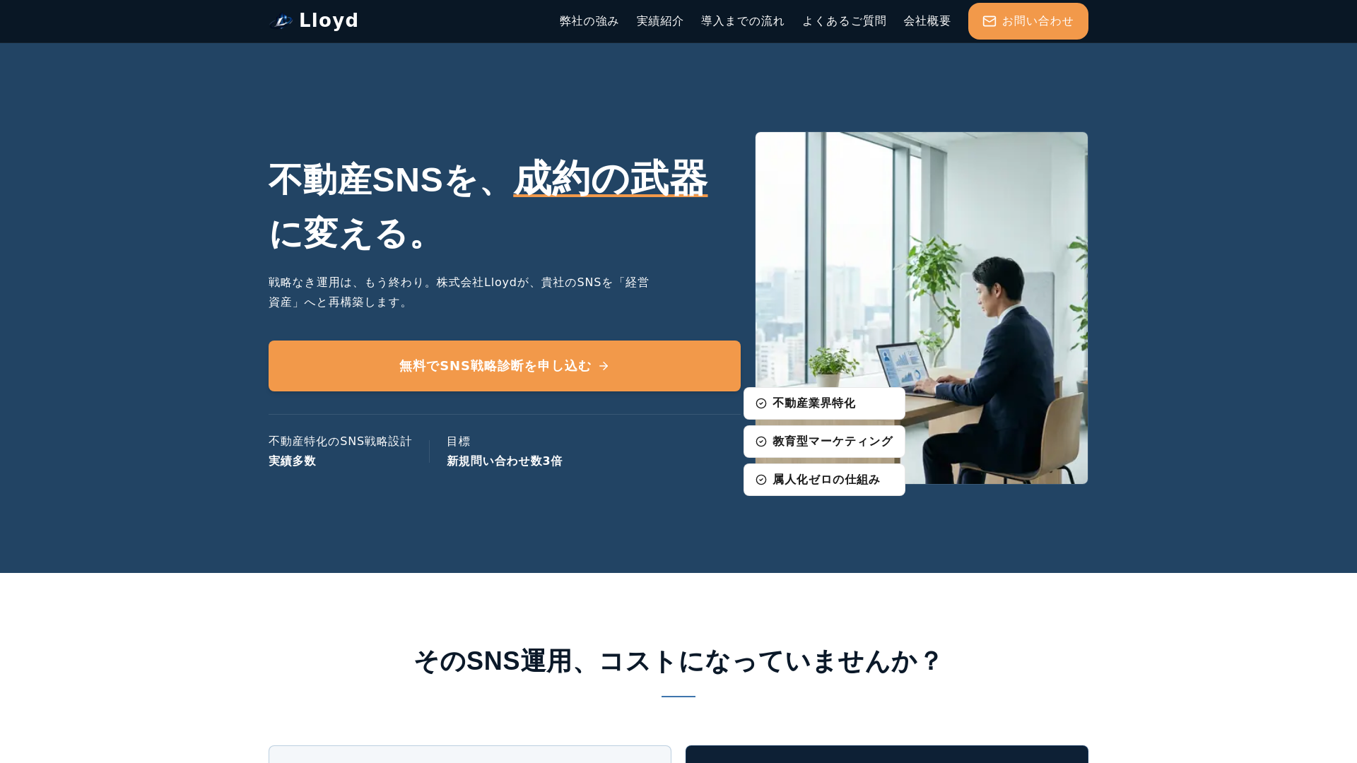 website screenshot of https://lloyd-marketing.net/