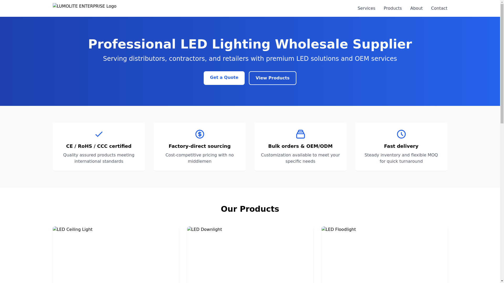 website screenshot of https://lumolite.online/