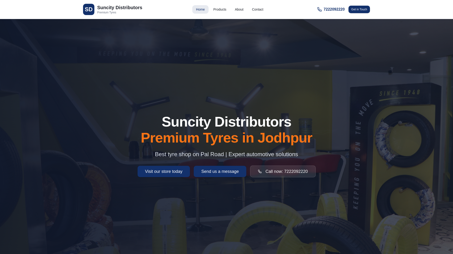 website screenshot of https://suncitydistributors.in/