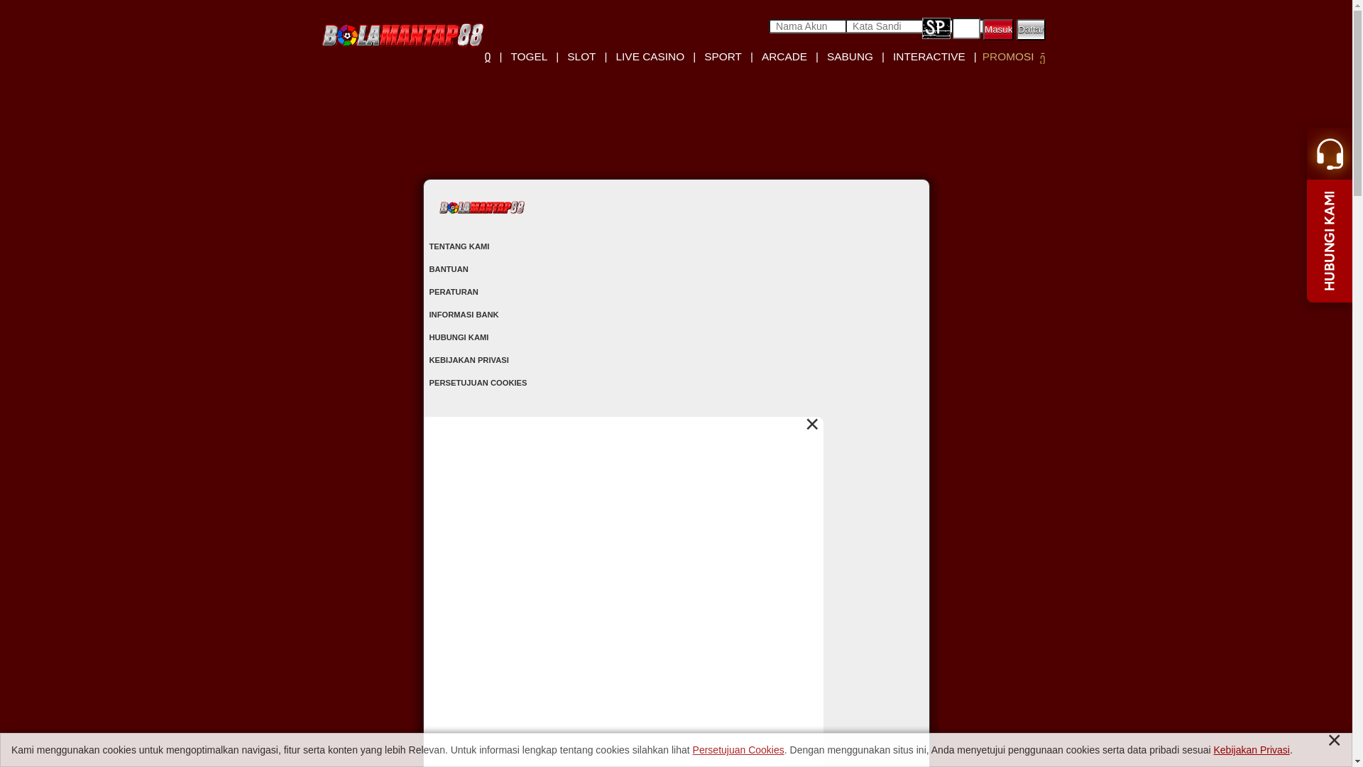 website screenshot of https://bolamantap88ac.pro/
