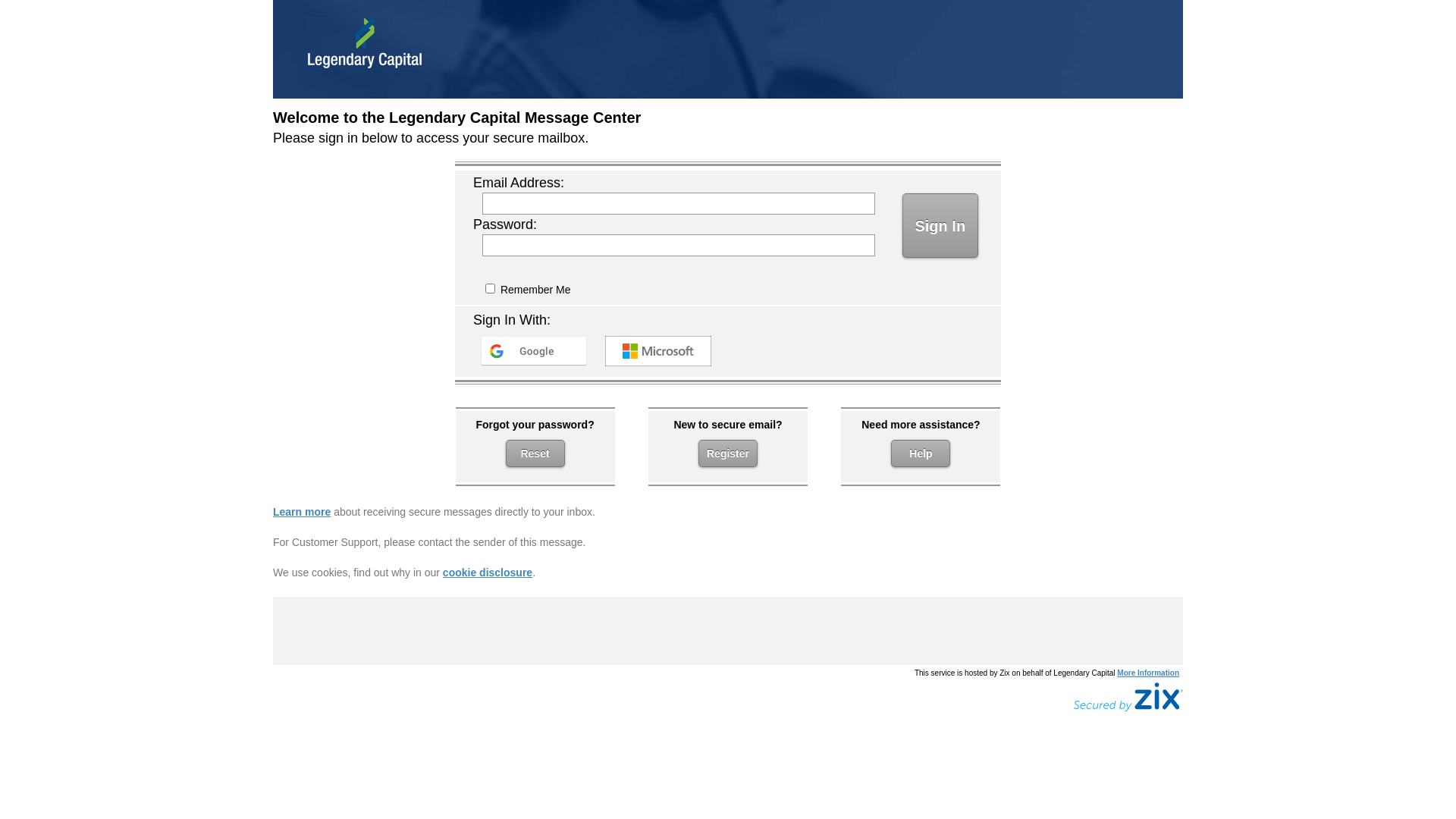 website screenshot of https://lodgingfund.secureemailportal.com/s/e?