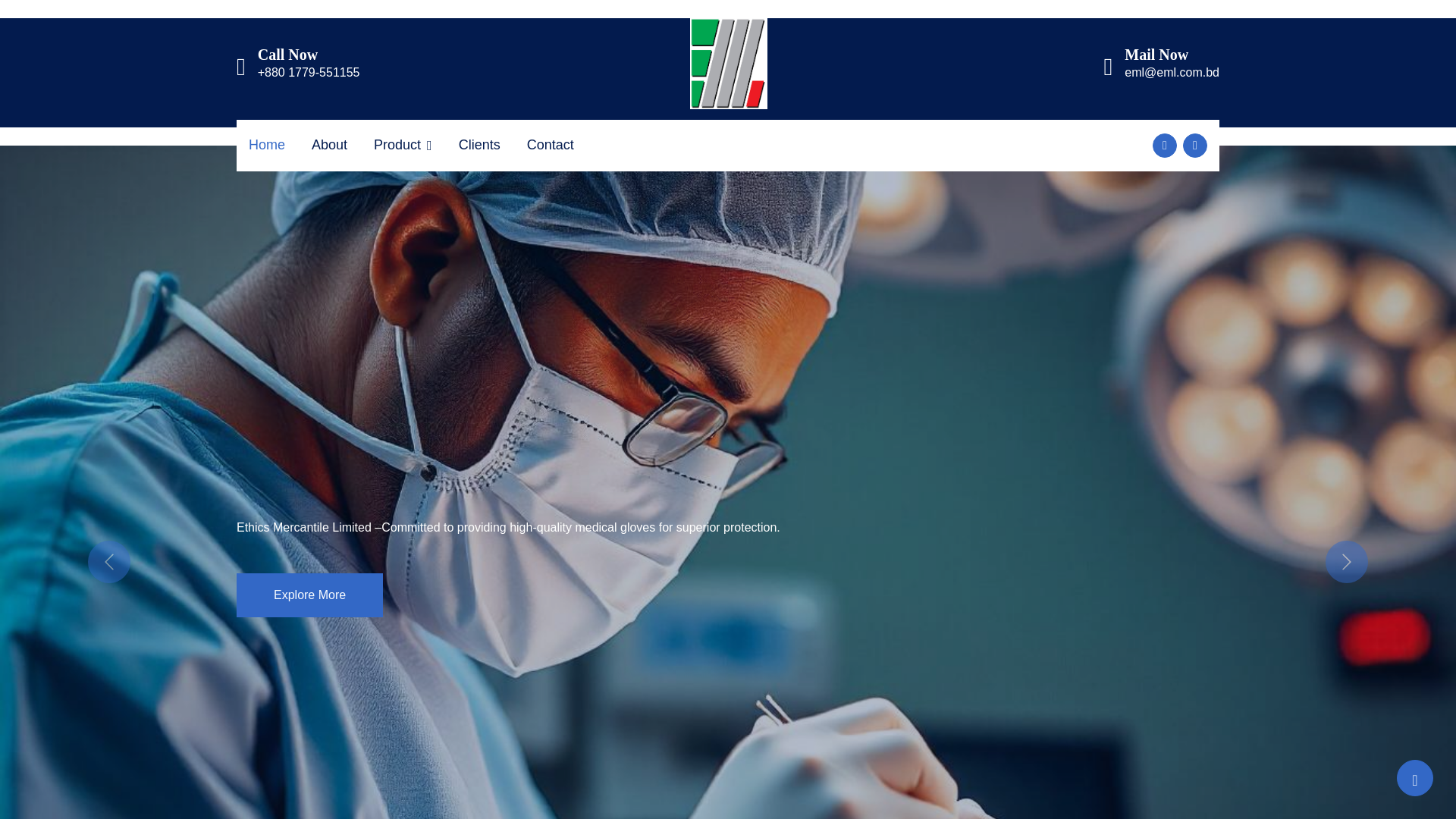 website screenshot of https://emlmed.com.bd/
