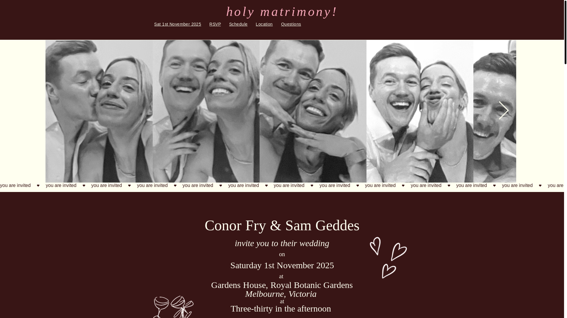 website screenshot of https://conorandsam.com/