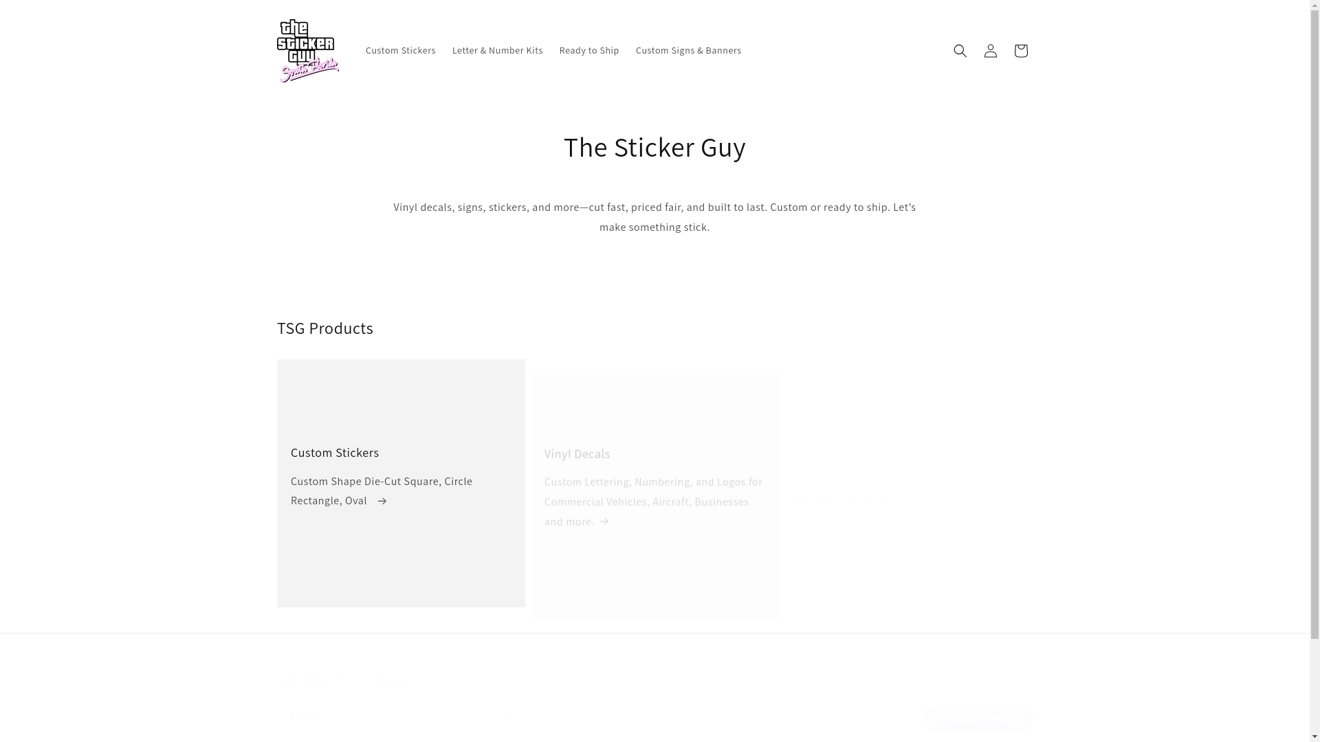website screenshot of https://thestickerguysfl.com/