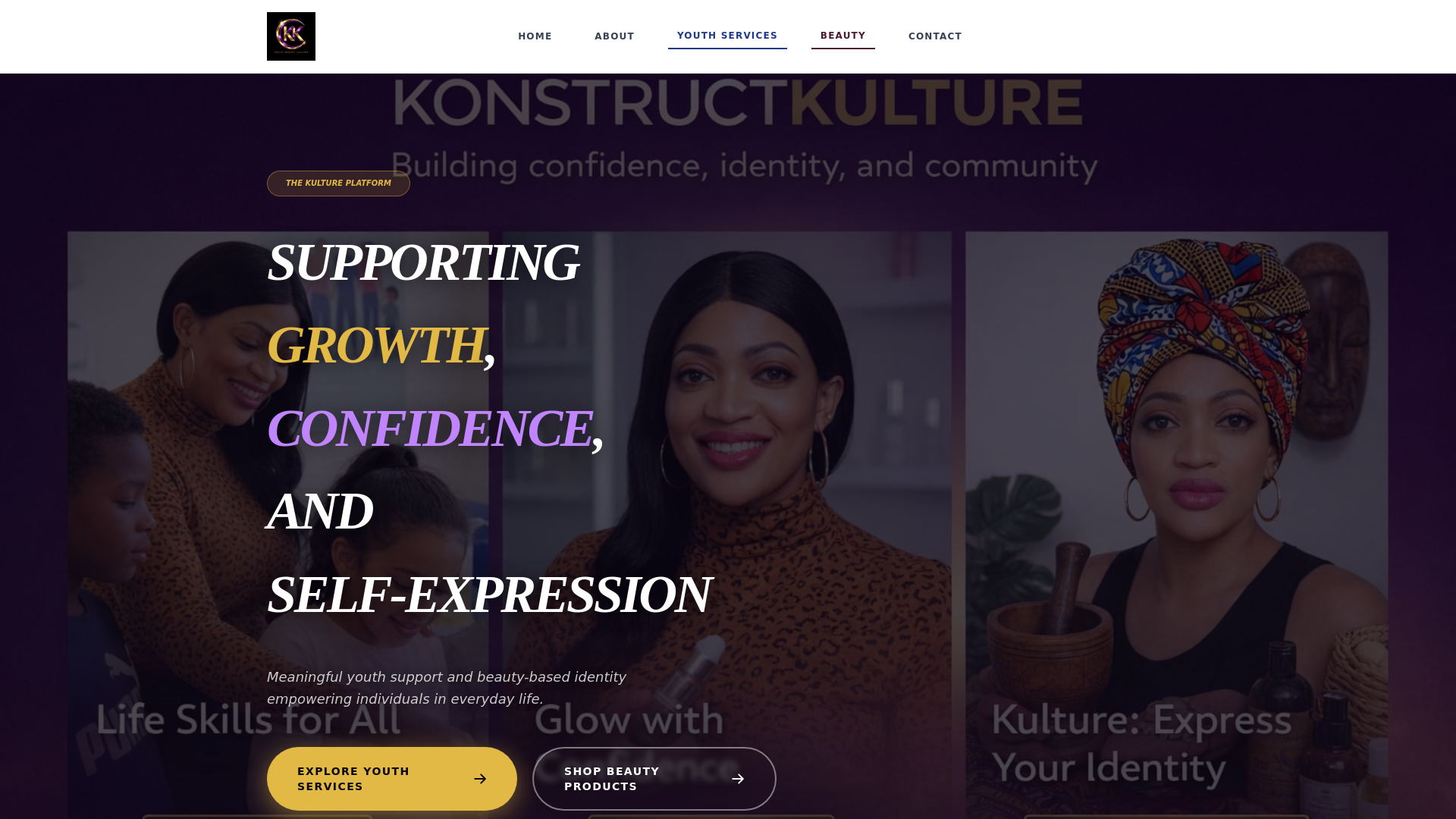 website screenshot of https://konstuctkulture.ca