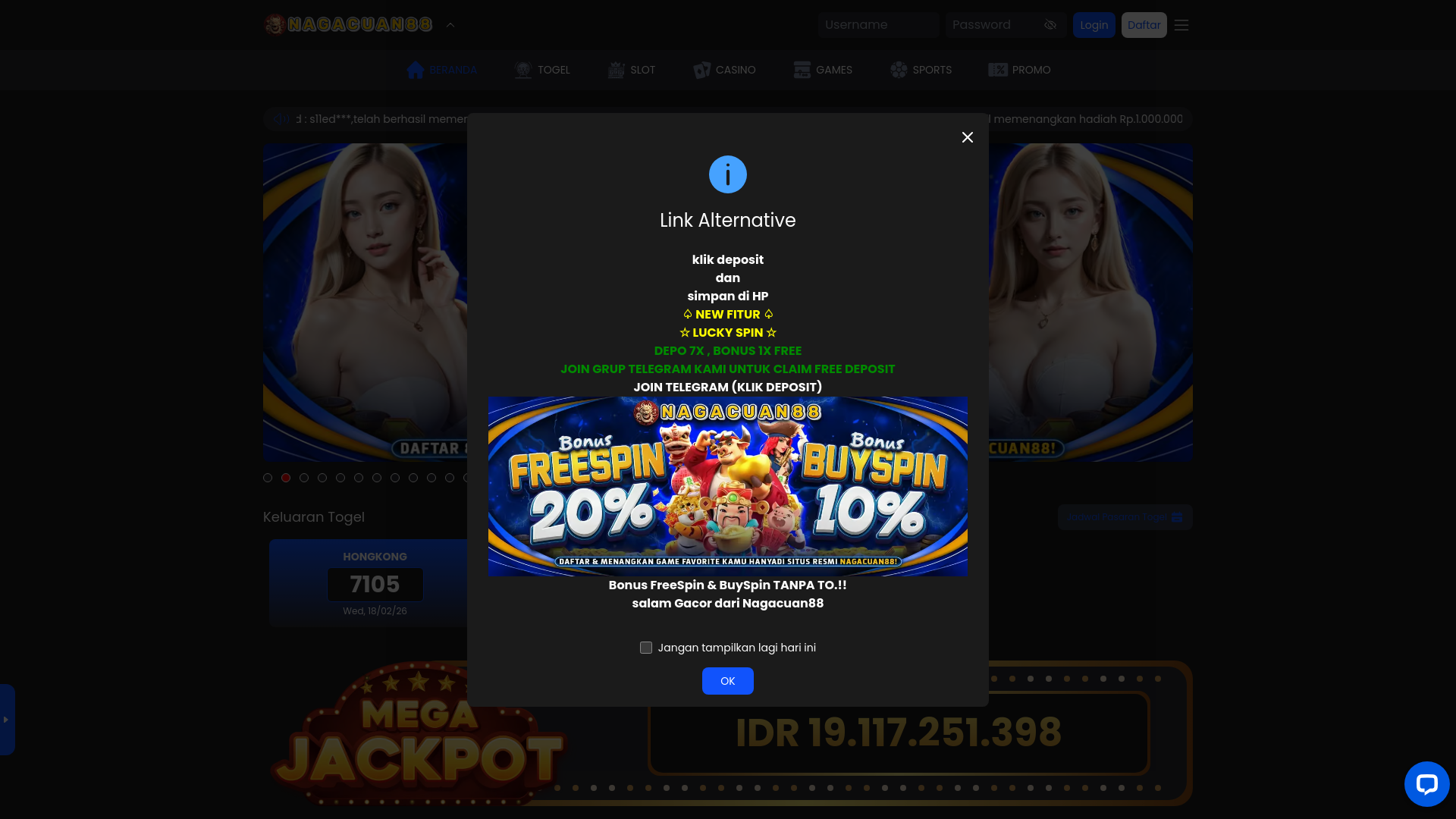 website screenshot of https://nagacuan47.site/