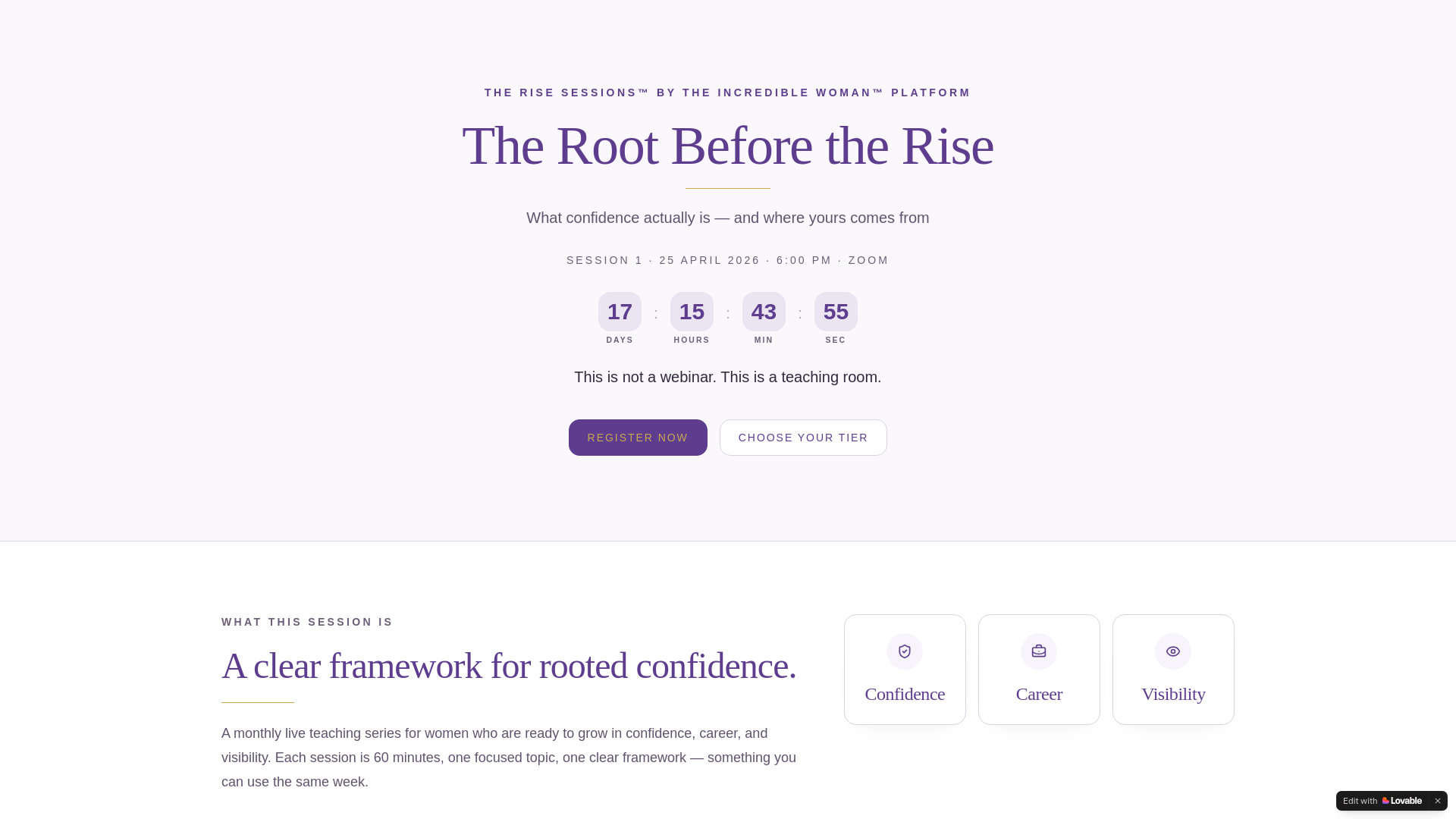 website screenshot of https://risesessions.online