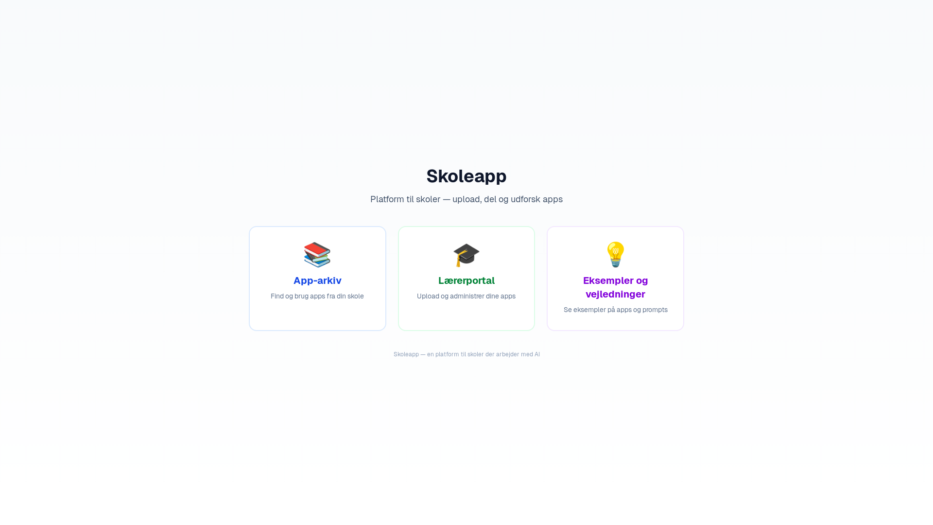 website screenshot of https://skoleapp.cloud/