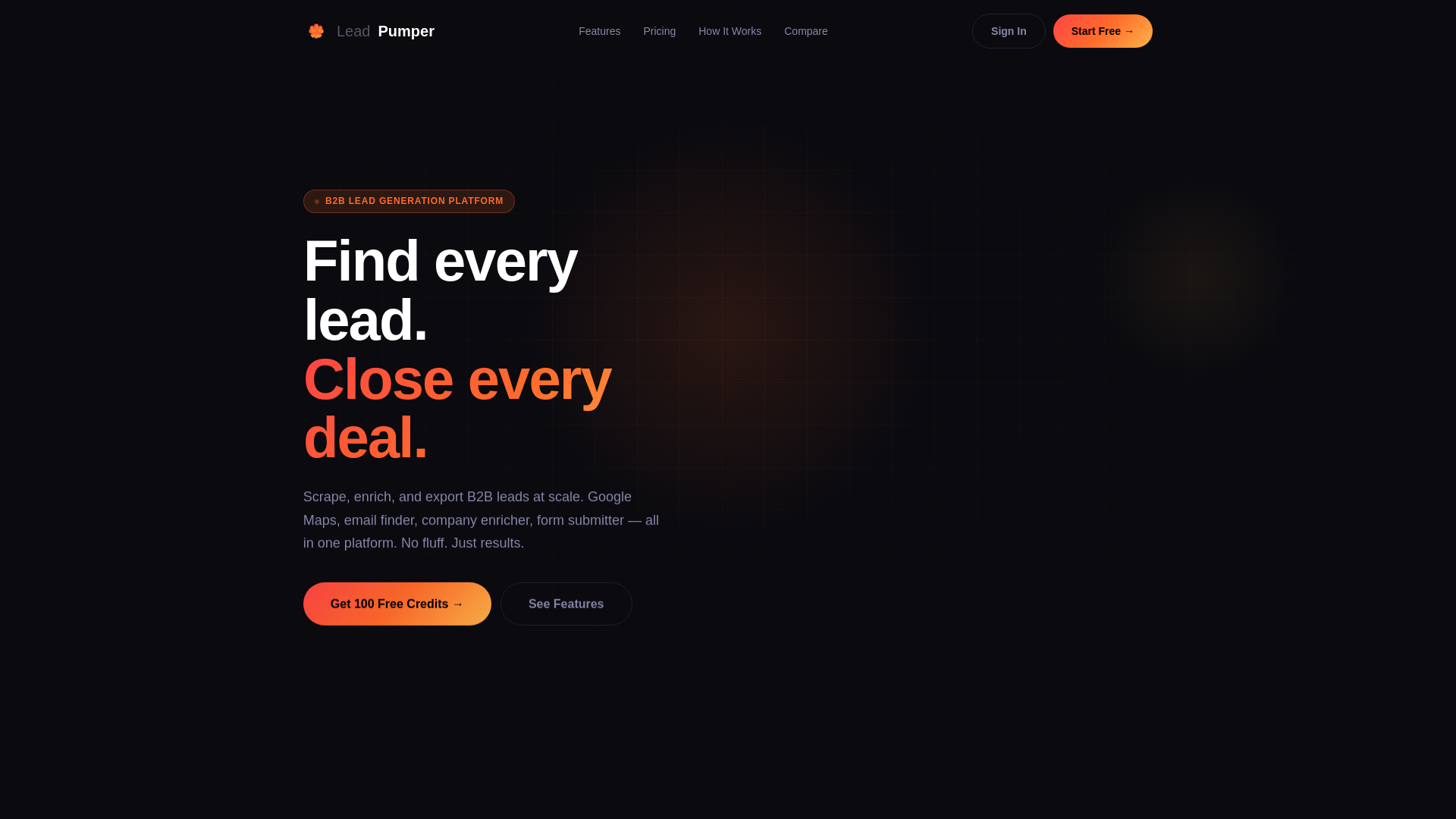 website screenshot of https://lead-pumper.com/
