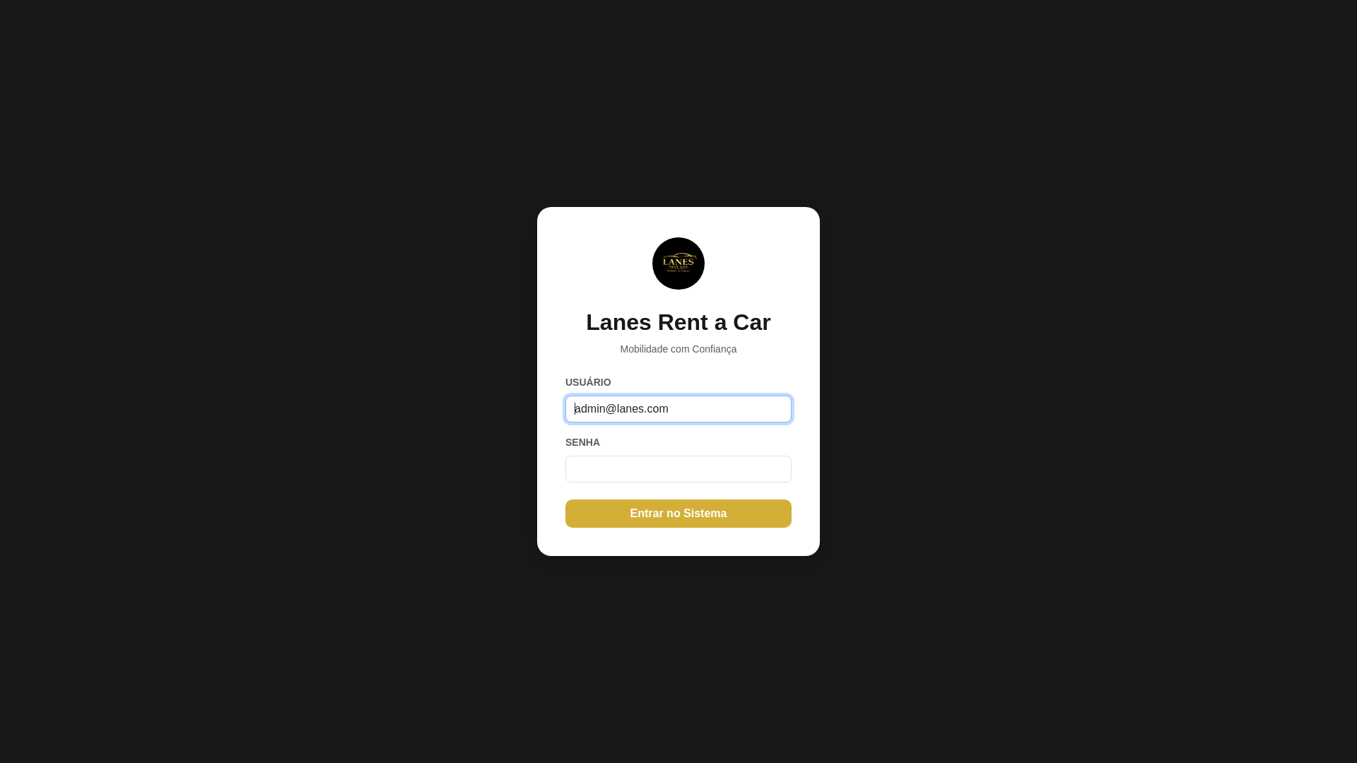 website screenshot of https://lanesrentcar.com.br/