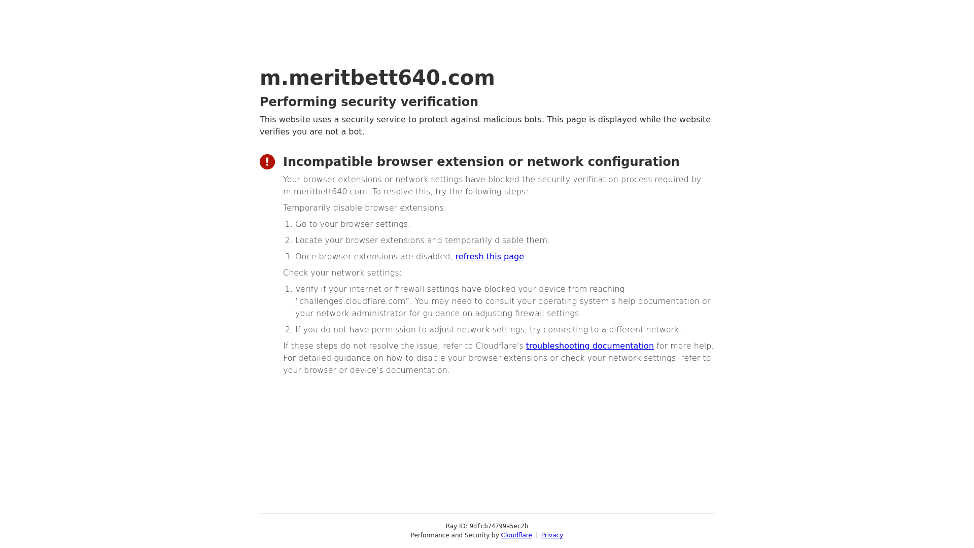 website screenshot of https://m.meritbett640.com