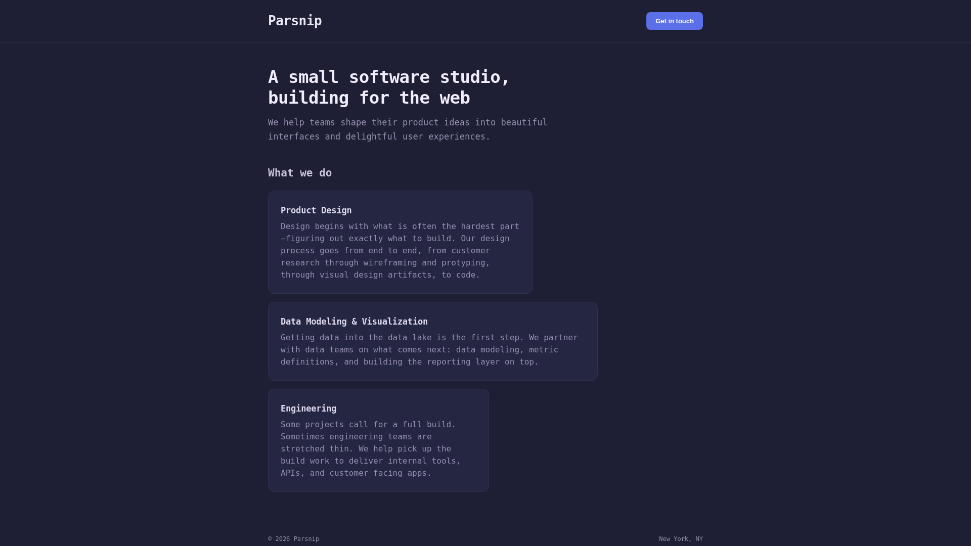 website screenshot of https://parsnip-site-2026.pages.dev/
