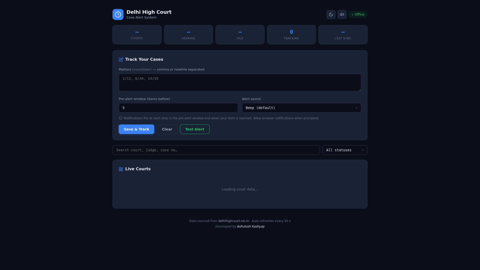 website screenshot of https://dhc-casealertsystem.pages.dev/