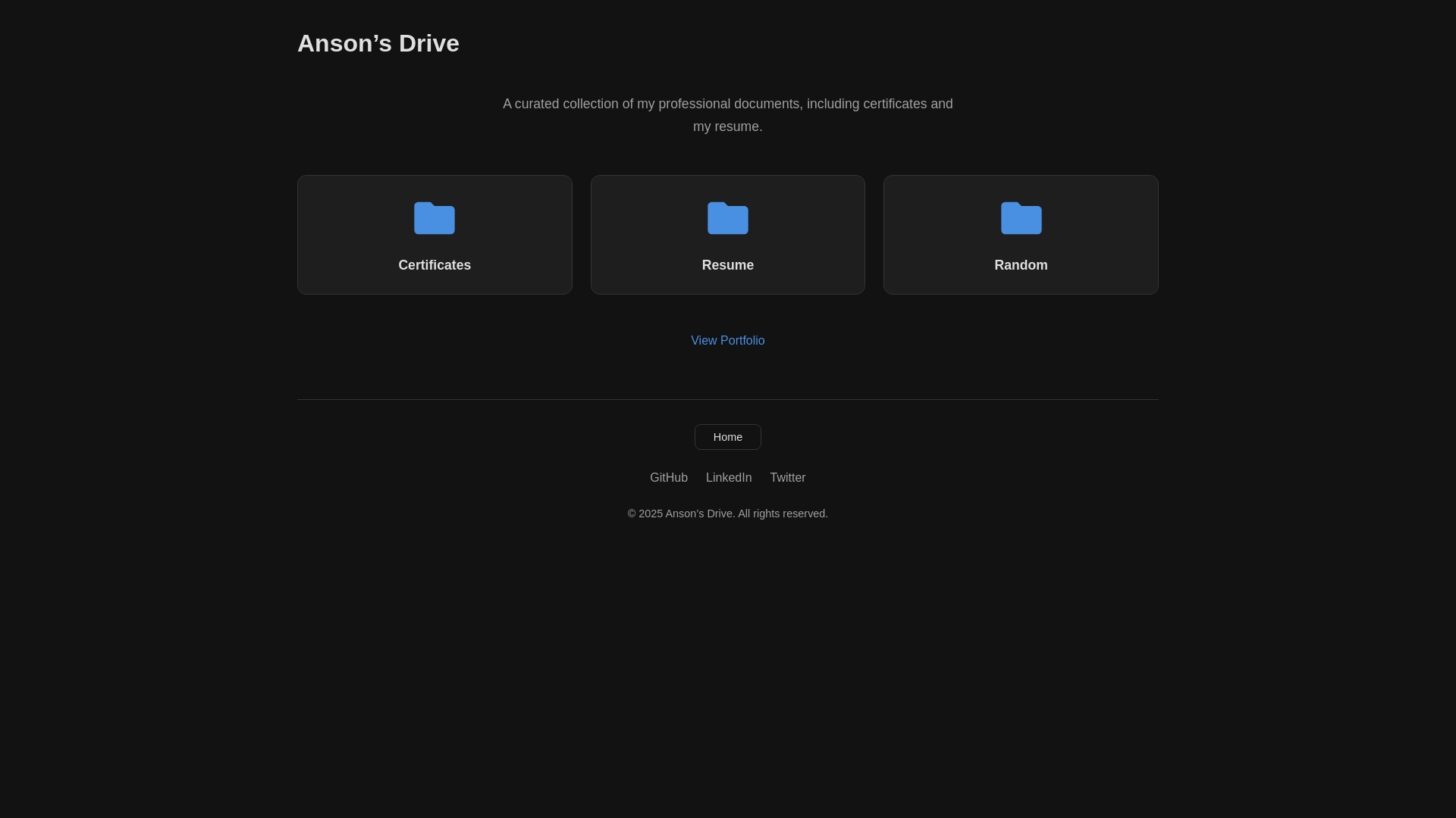website screenshot of https://anson-drive.pages.dev/
