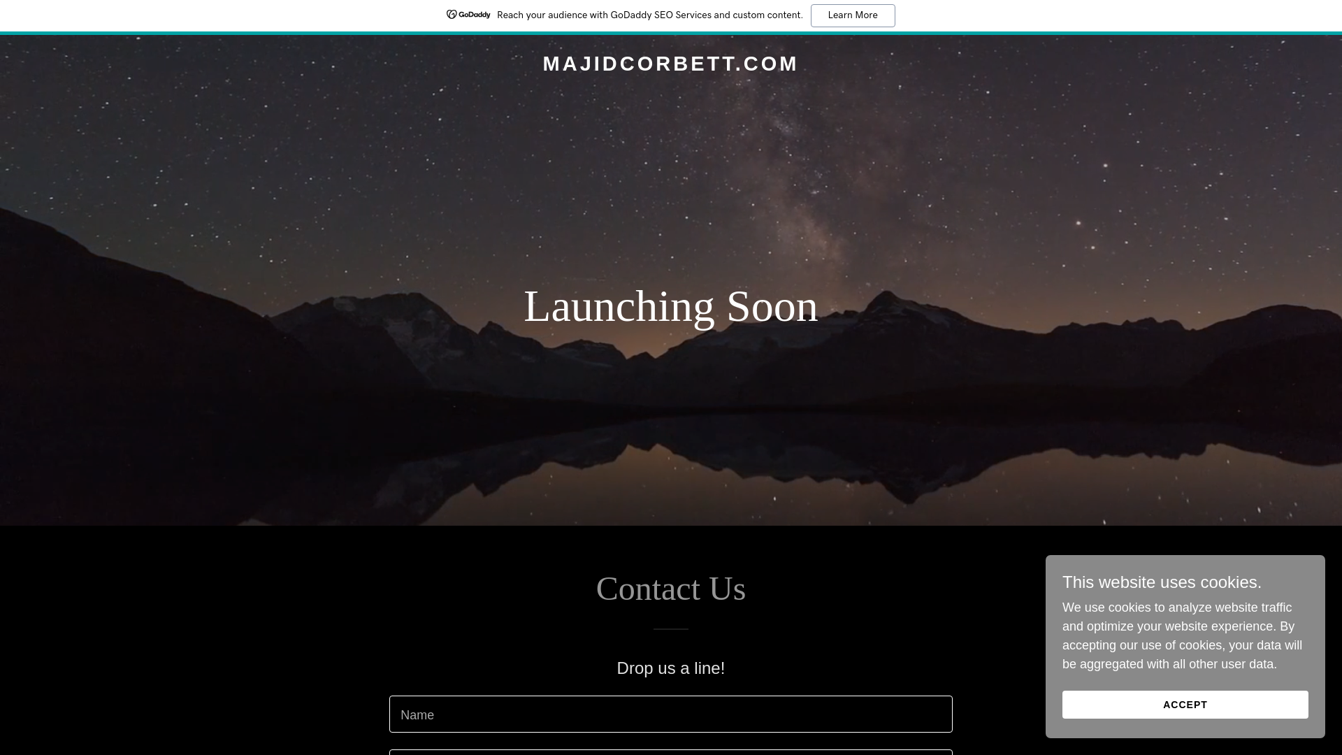 website screenshot of https://majidcorbett.com/