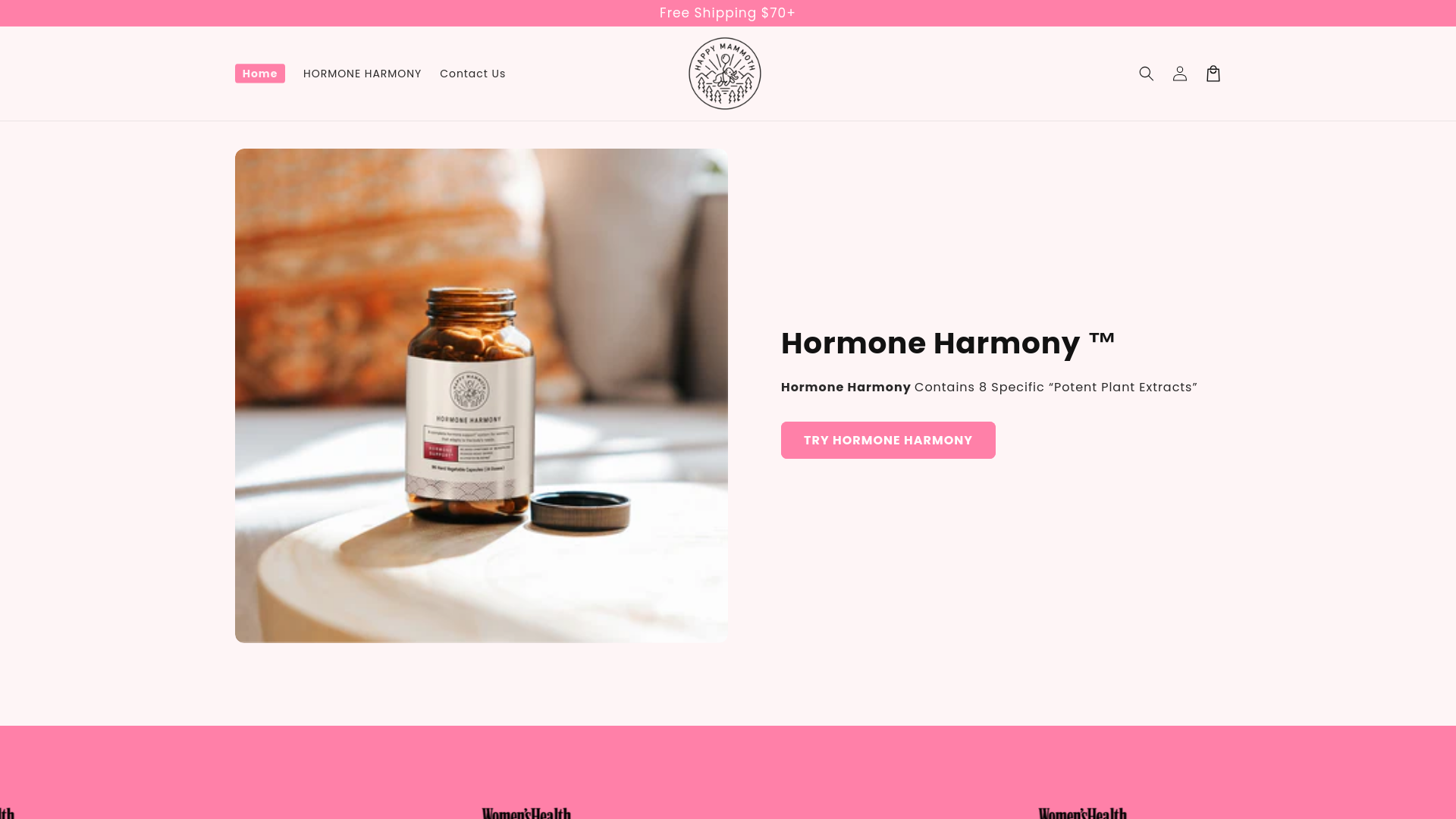 website screenshot of https://tryhappymammothz.shop/