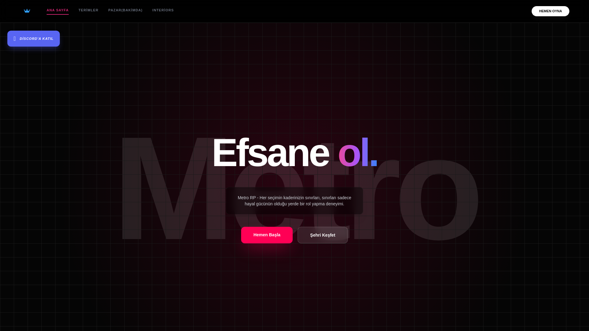 website screenshot of https://metrogame.com.tr/