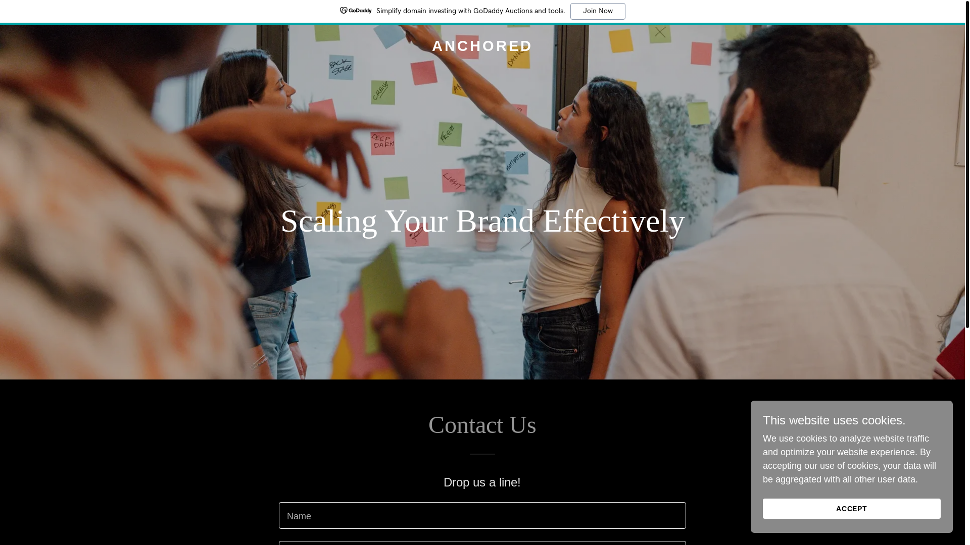 website screenshot of https://anchoredatscale.com/