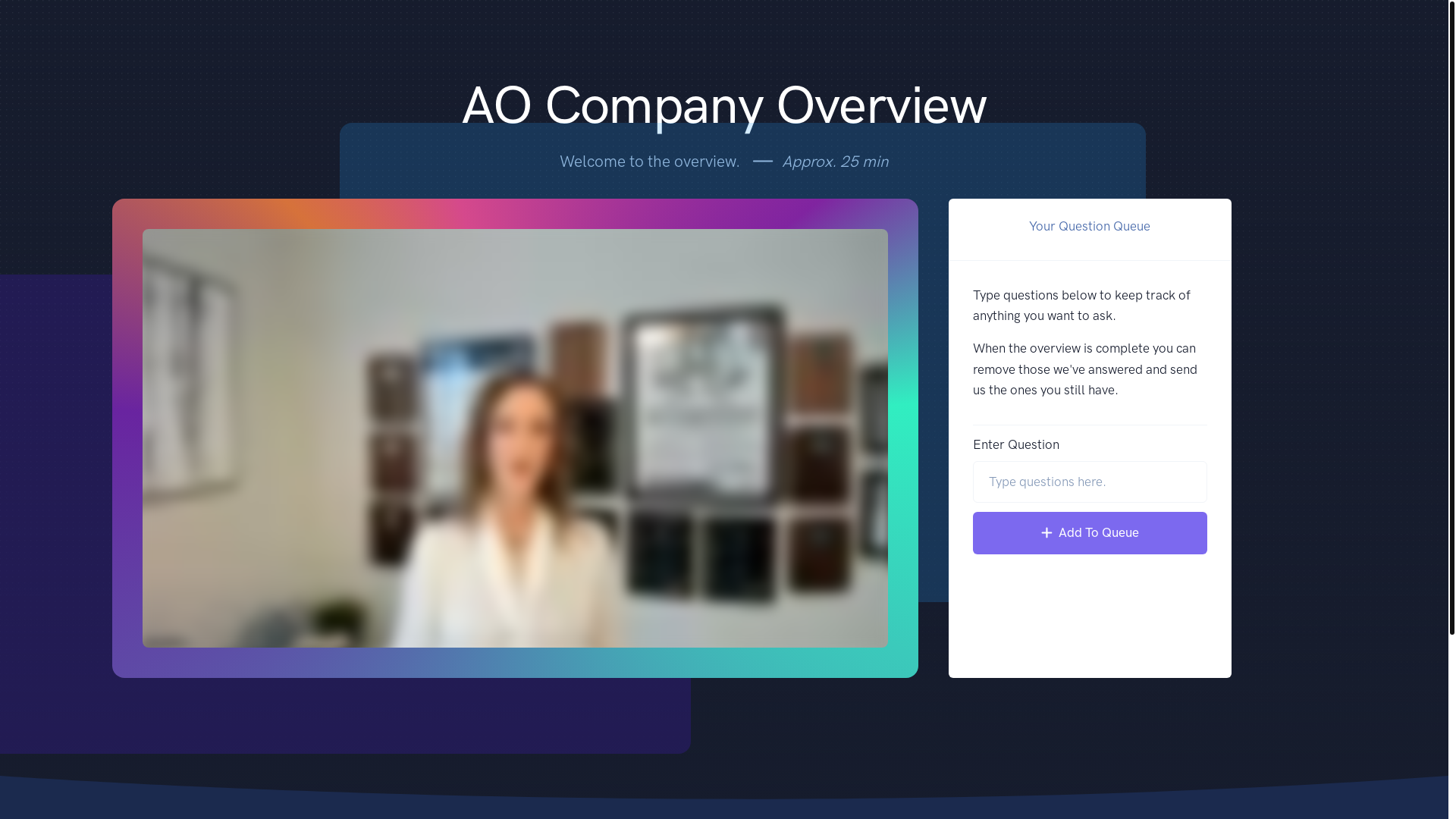website screenshot of https://www.aointerview.com/webinar/1627974?canScan=true&watchNow=true