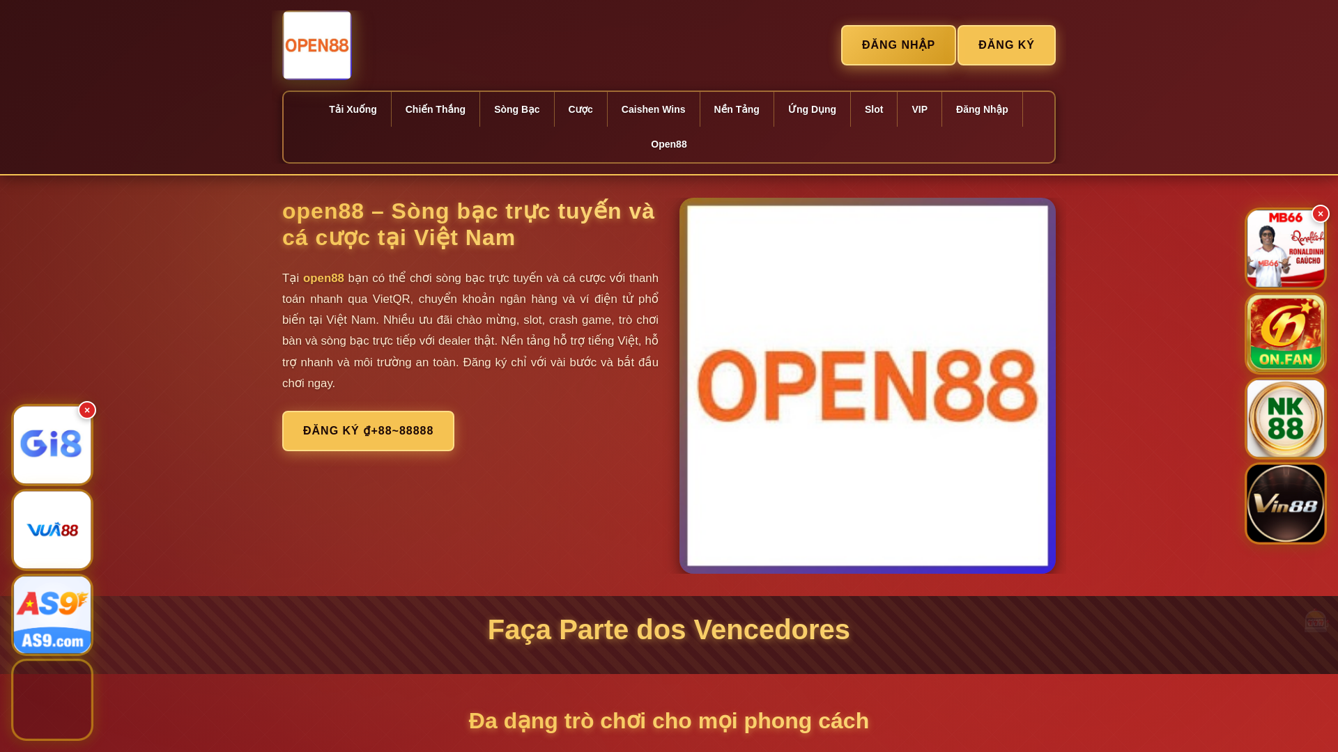 website screenshot of https://open88hai.com/